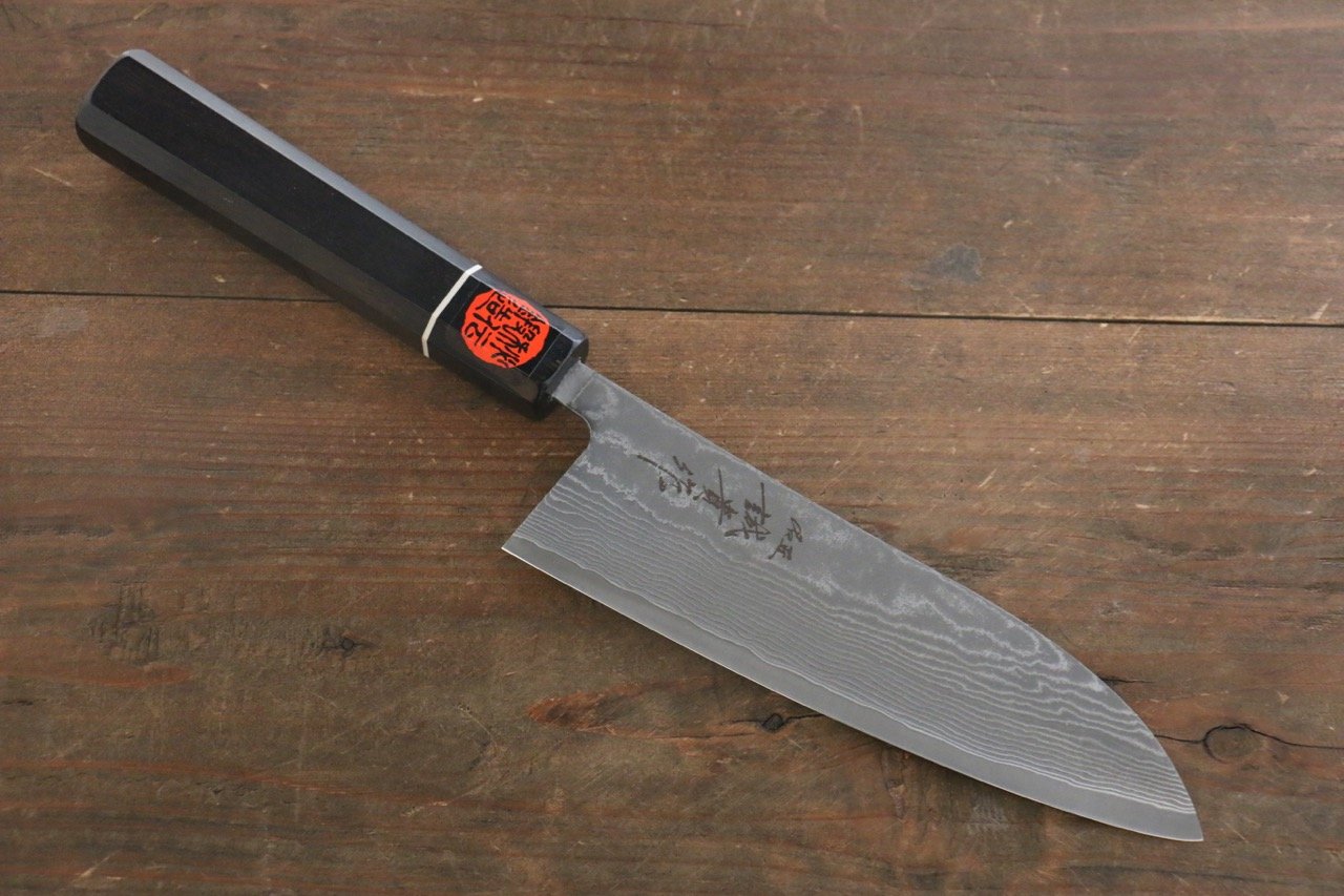 田中 誠貴 SG2 大馬士革紋 三德刀 165mm 黑檀握把 - 清助刃物