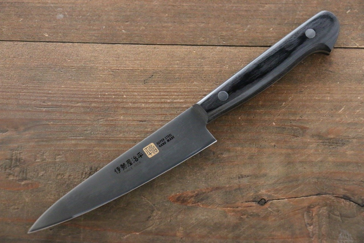 伊勢屋 鉬鋼(MOL) 多用途小刀 120mm 黑合成木 握把 - 清助刃物