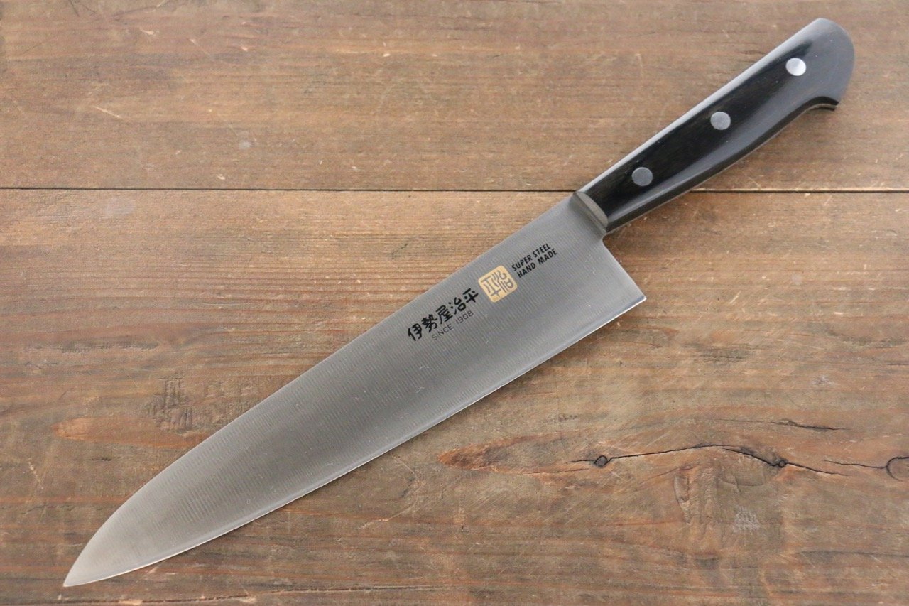 伊勢屋 鉬鋼(MOL) 牛刀 210mm 黑合成木 握把 - 清助刃物