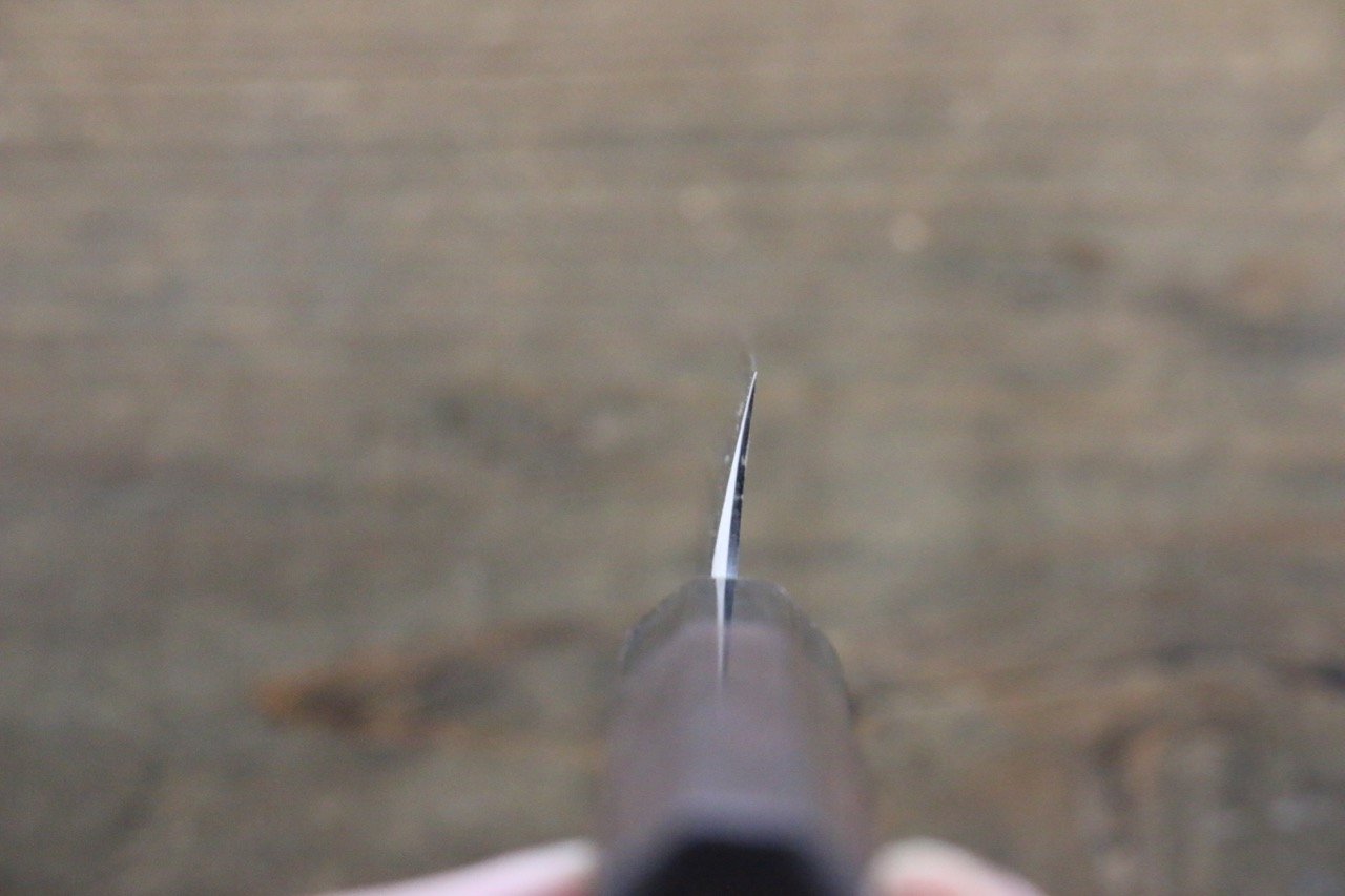清助 青鋼二號 鎚目 黑打 多用途小刀 150mm 紫檀木 握把 - 清助刃物