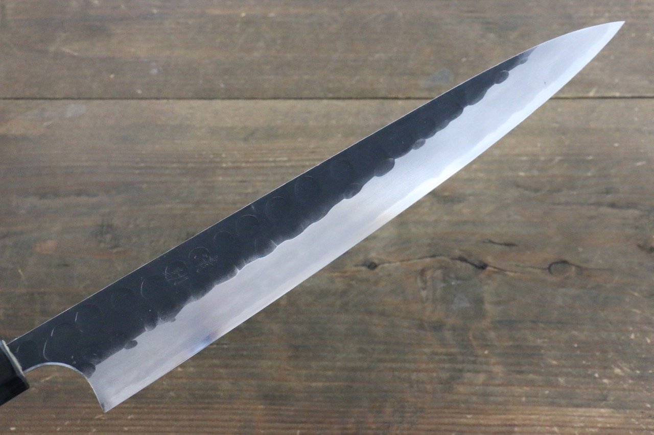 清助 青鋼二號 鎚目 黑打 柳刃 270mm 紫檀木 握把 - 清助刃物