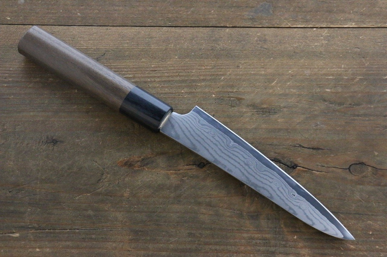 清助 VG10 37層大馬士革紋 多用途小刀 130mm 紫檀木 握把 - 清助刃物