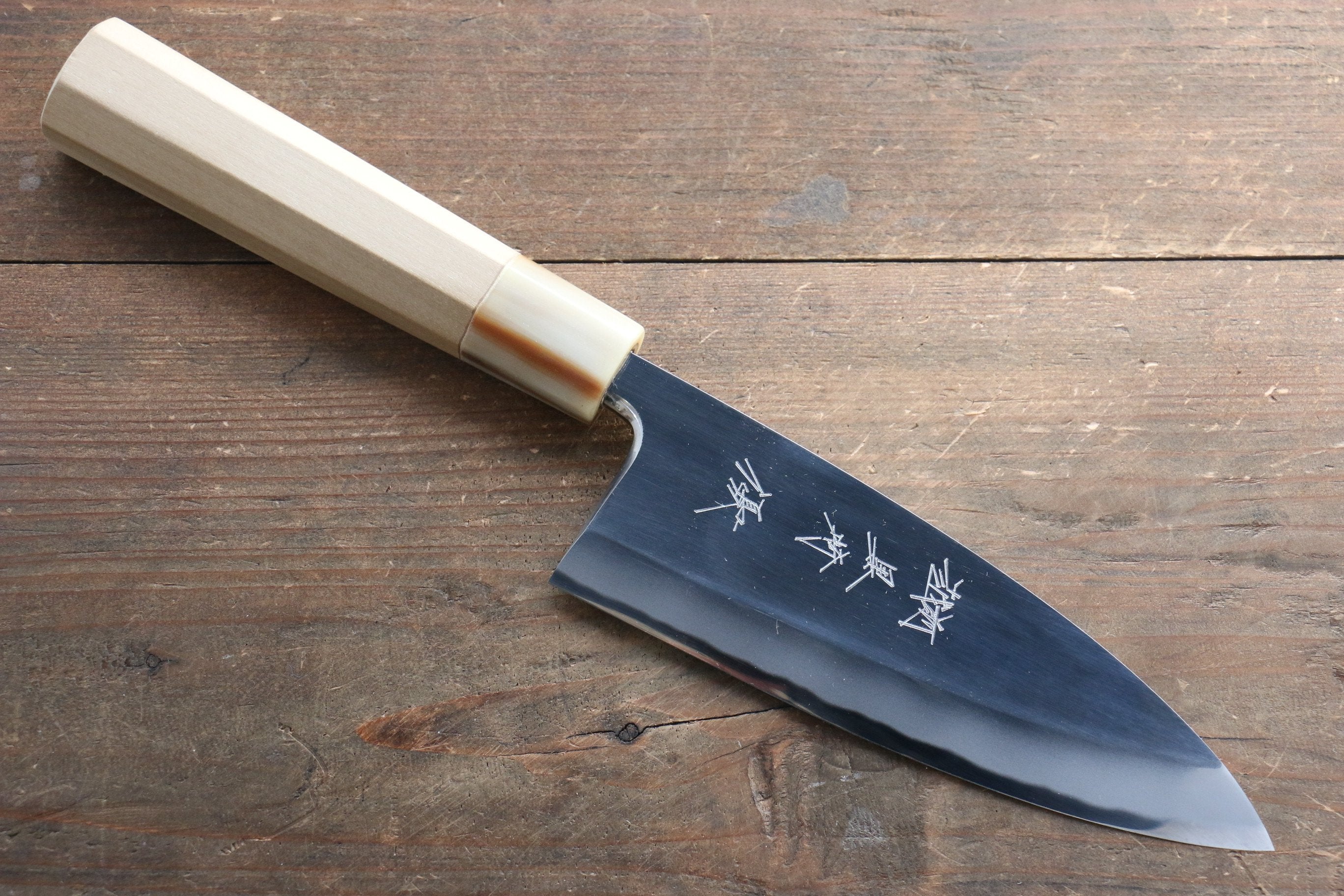 黑崎 優 青鋼二號 鏡面處理 出刃 150mm 木蘭握把 - 清助刃物