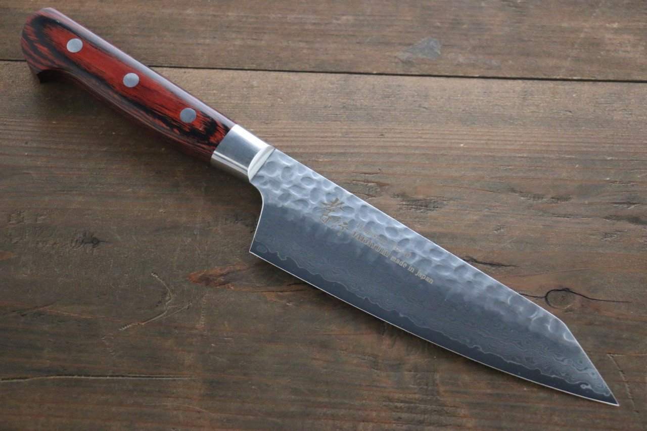 堺 孝行 VG10 33層 大馬士革紋 切付三德刀 160mm 桃花心合成木 握把 - 清助刃物