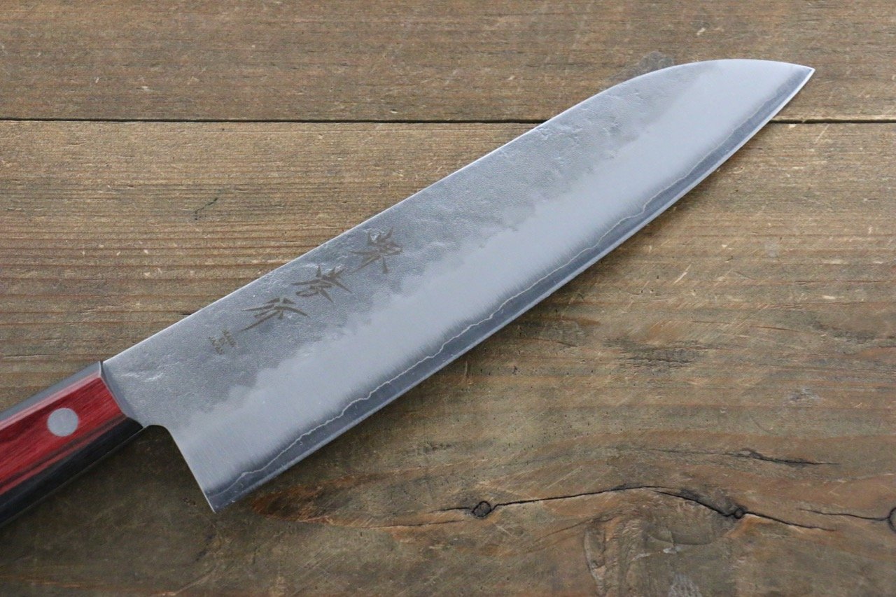 堺 孝行 銀三鋼 三德刀 180mm 紅合成木握把 - 清助刃物