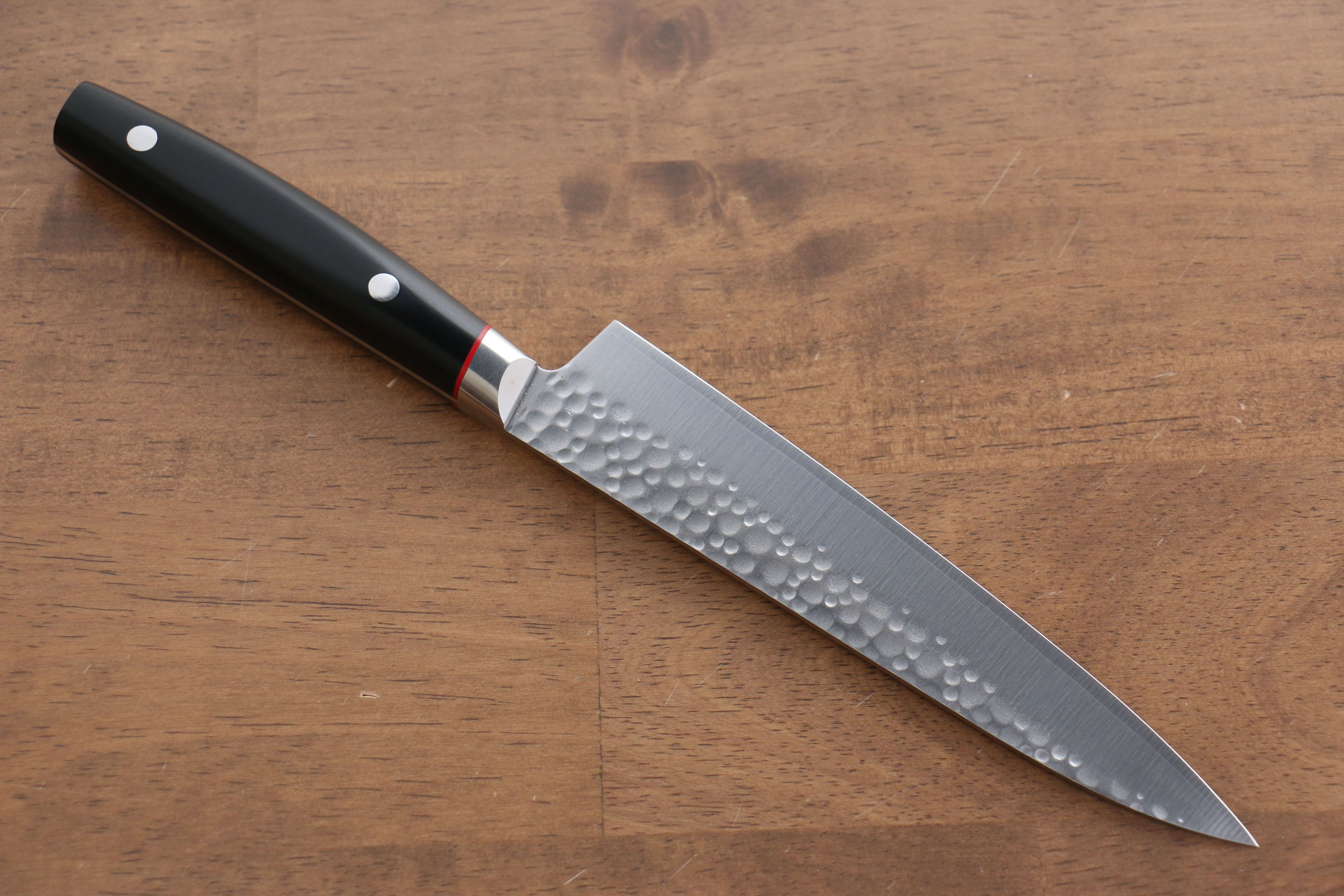 清助 PRO-J VG10 鎚目 多用途小刀 150mm 黑米卡塔(樹脂複合材料) 握把 - 清助刃物