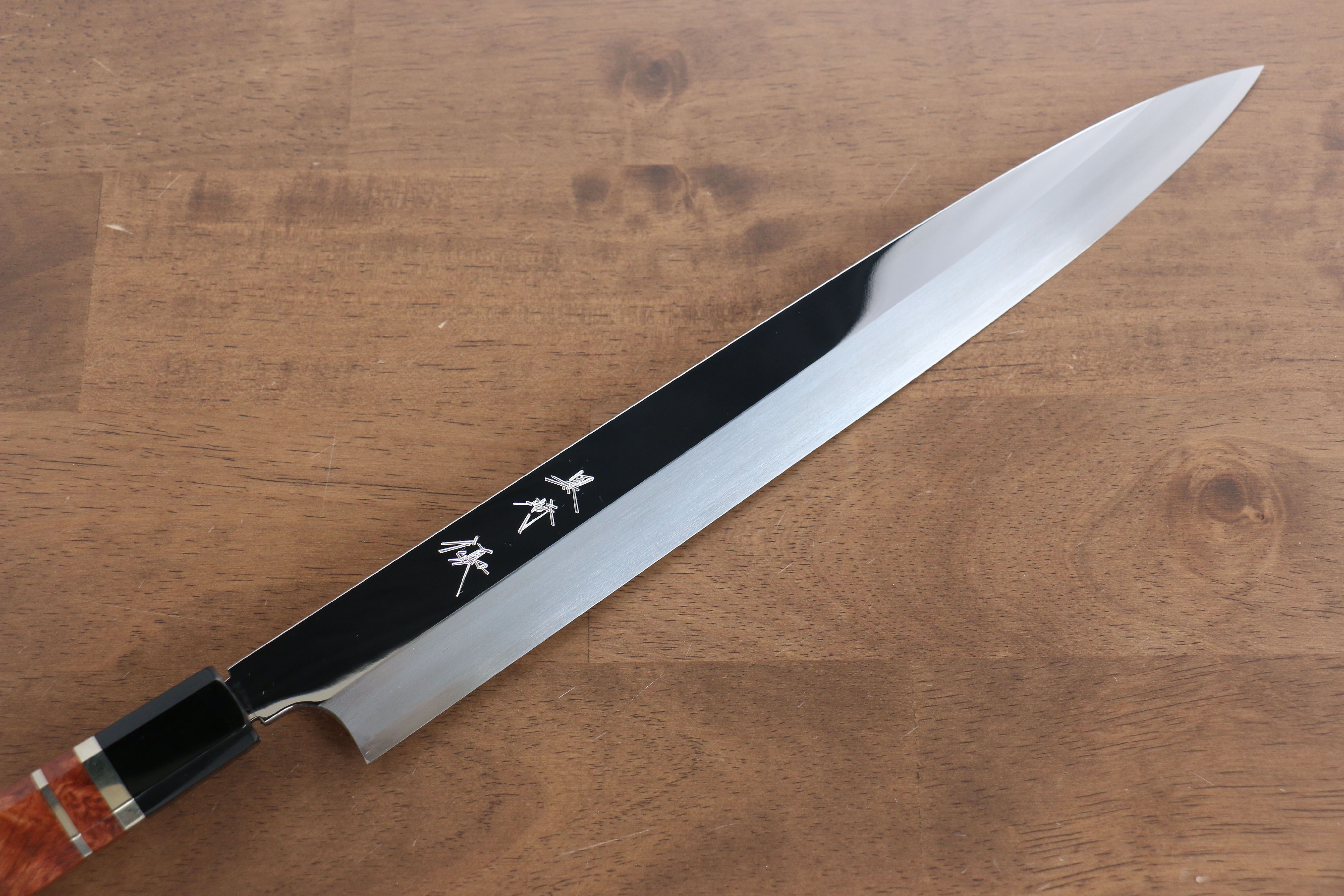 黑崎 優 青鋼二號 鏡面處理 柳刃 300mm 花梨木 握把 - 清助刃物