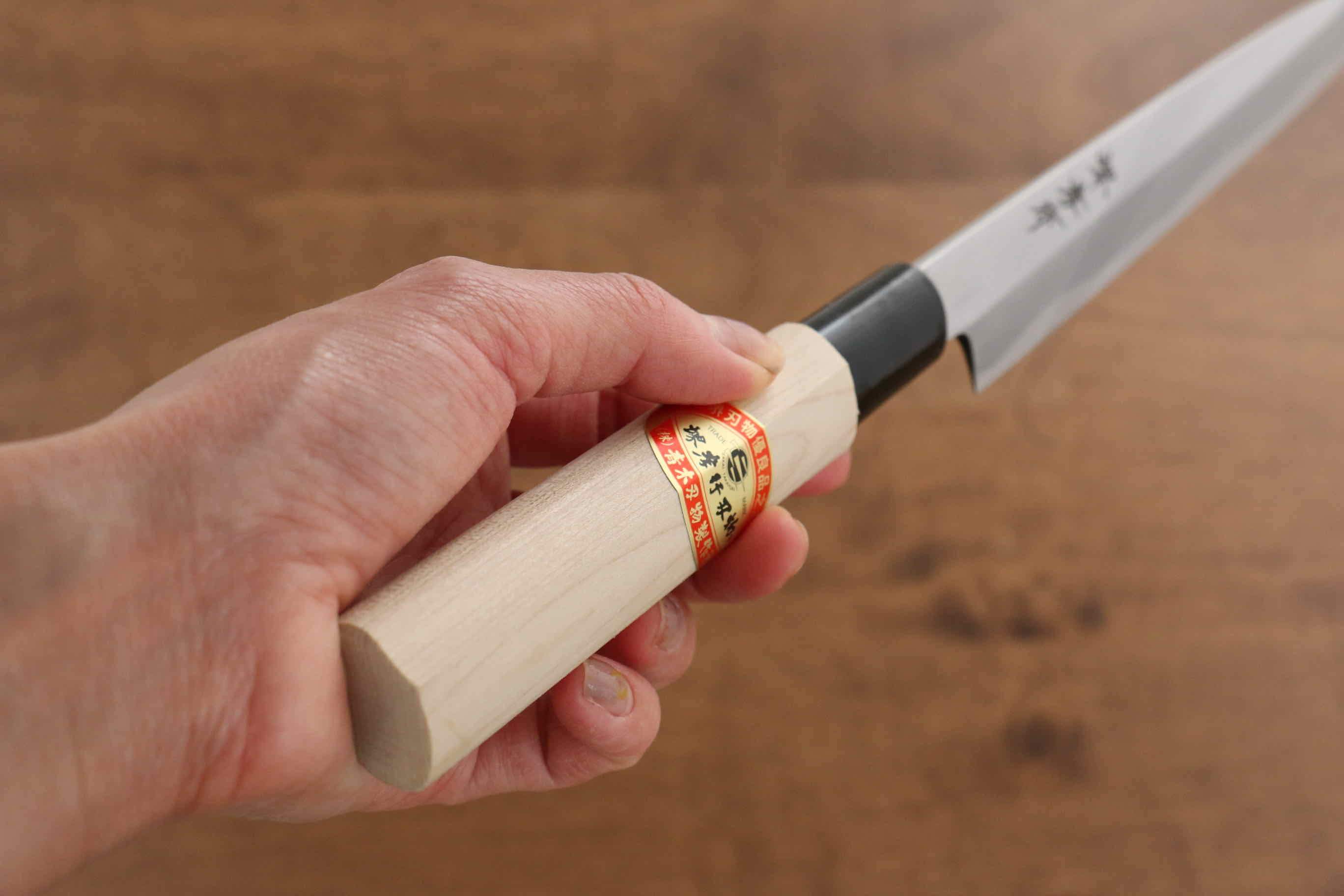 堺 孝行 霞研 白鋼 河豚刀 木蘭握把 - 清助刃物