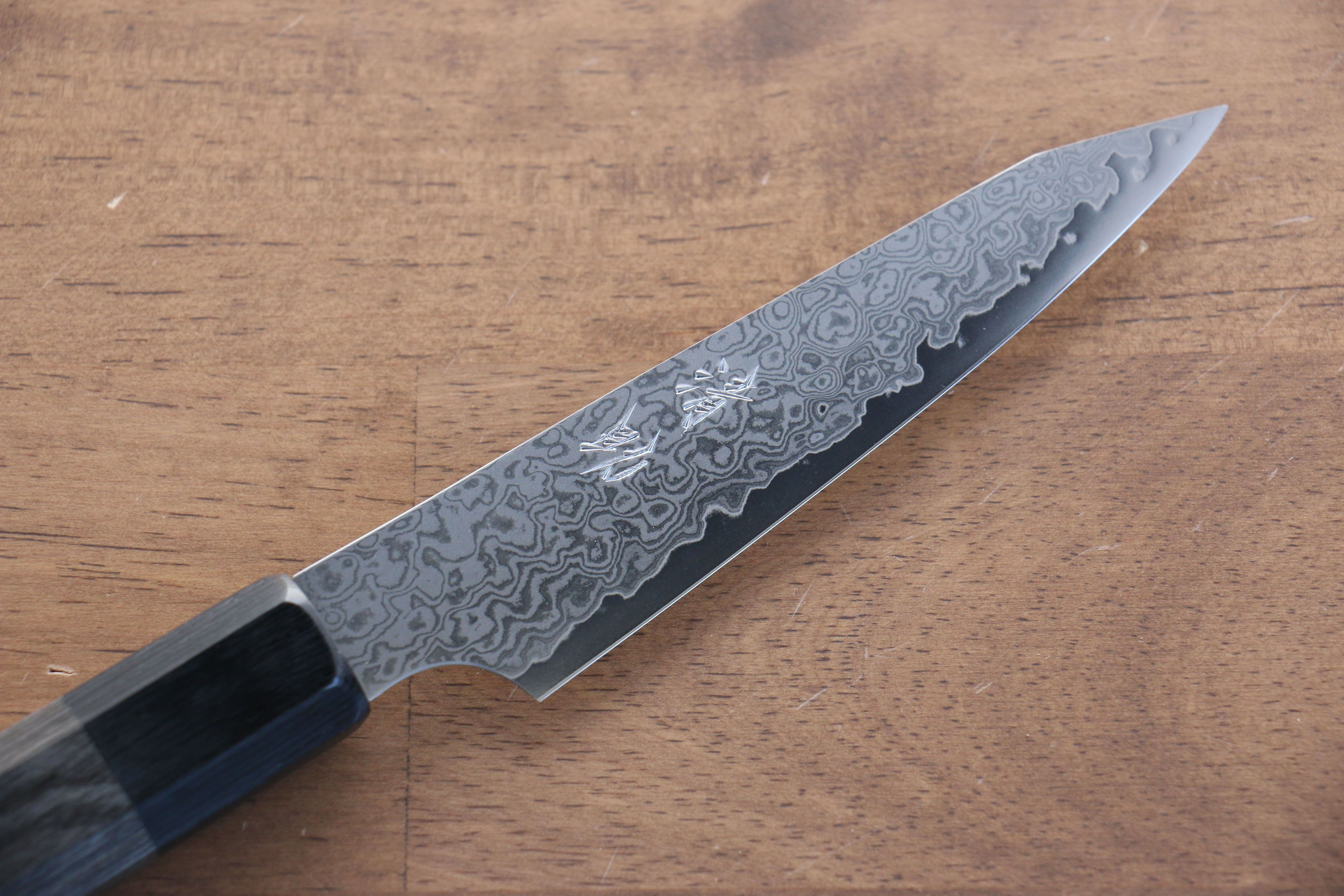 清助 VG10 33層大馬士革紋 切付多用途小刀 120mm 灰色合成木 握把 - 清助刃物