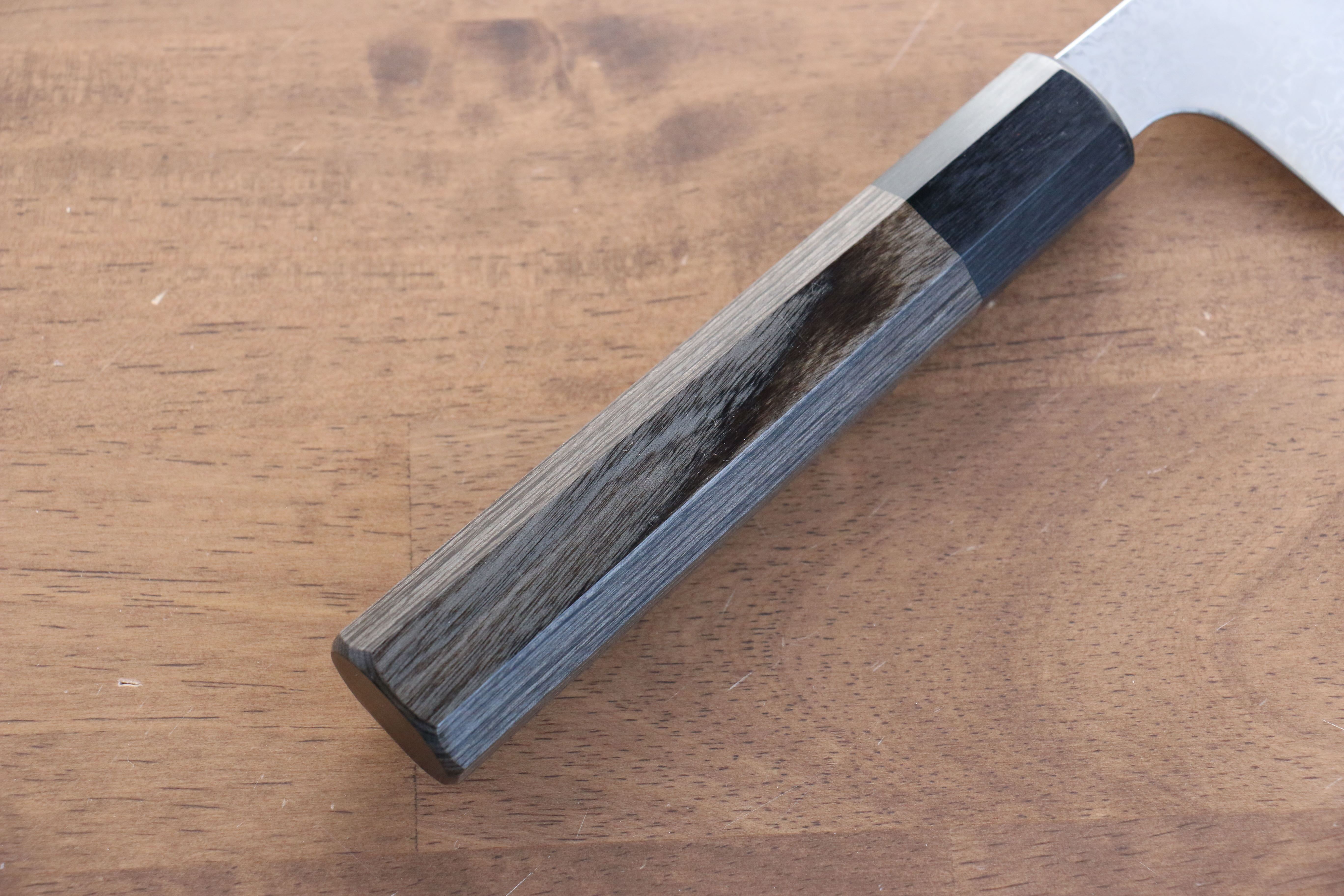 清助 VG10 33層大馬士革紋 切付牛刀 240mm 灰色合成木 握把 - 清助刃物