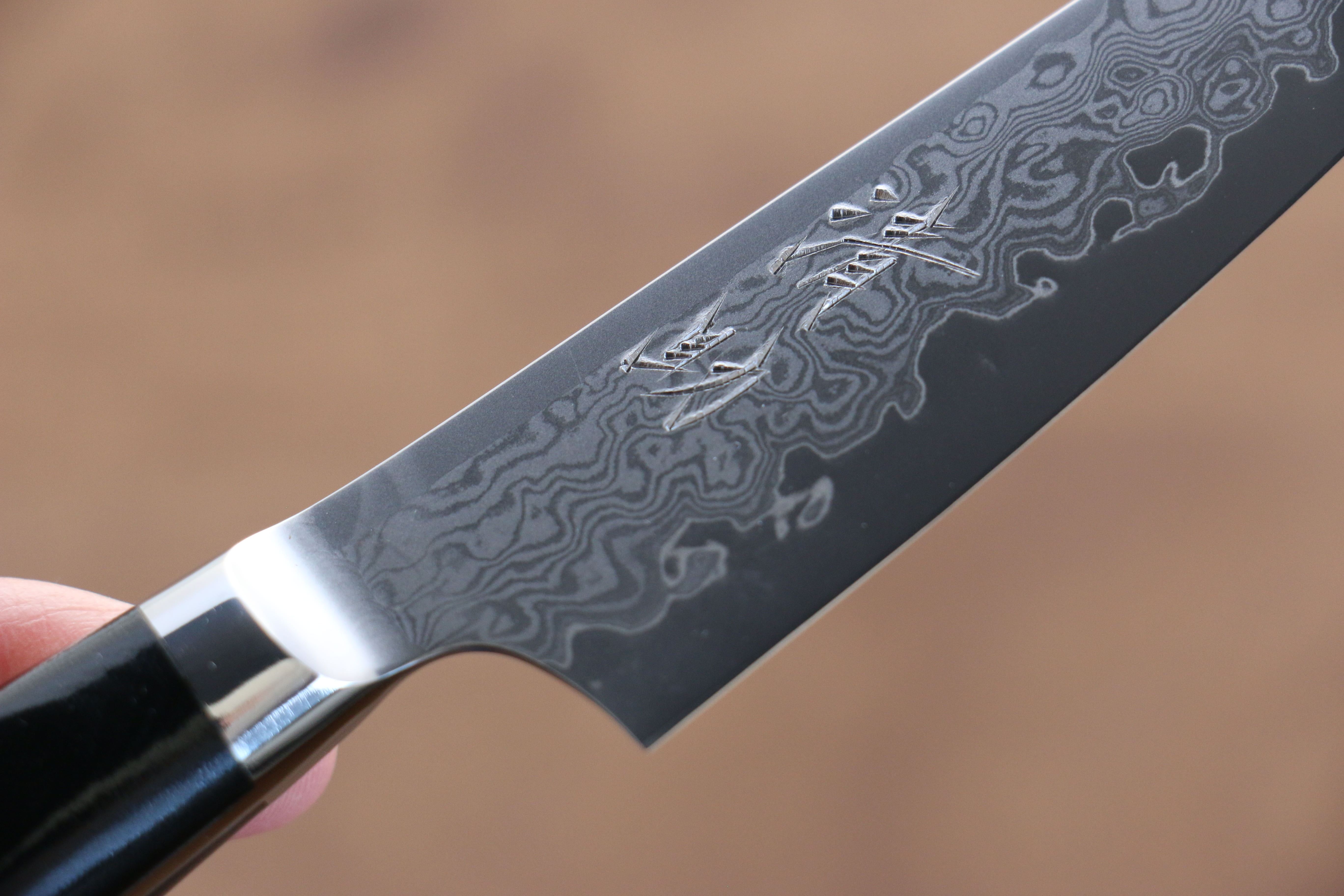 清助 VG10 33層大馬士革紋 多用途小刀 105mm 米卡塔(樹脂複合材料) 握把 - 清助刃物