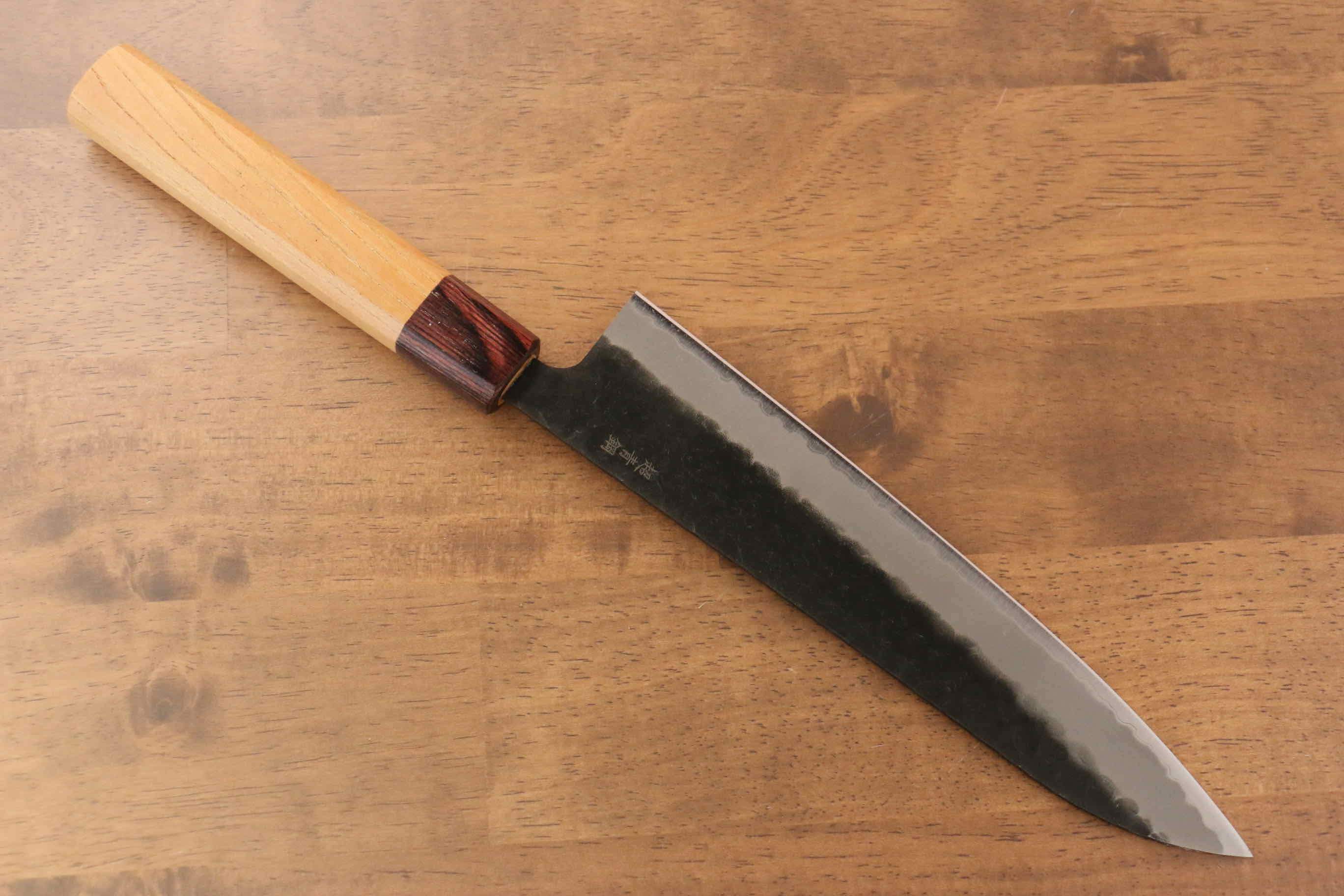 堺 孝行 超級青鋼 鎚目 黑打 牛刀 210mm - 清助刃物