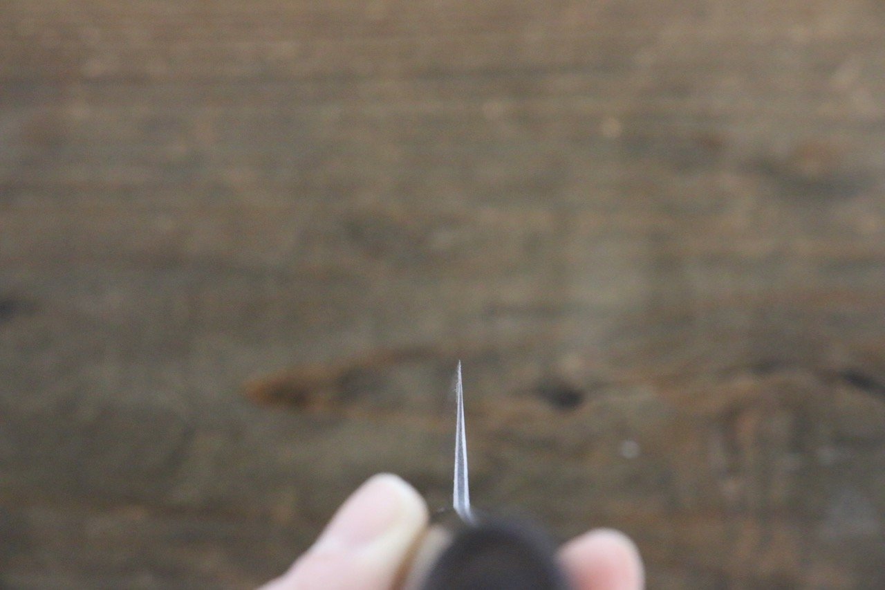 尾形 峻吾 白鋼二號 大馬士革紋 多用途小刀 135mm 紫檀木 握把 - 清助刃物