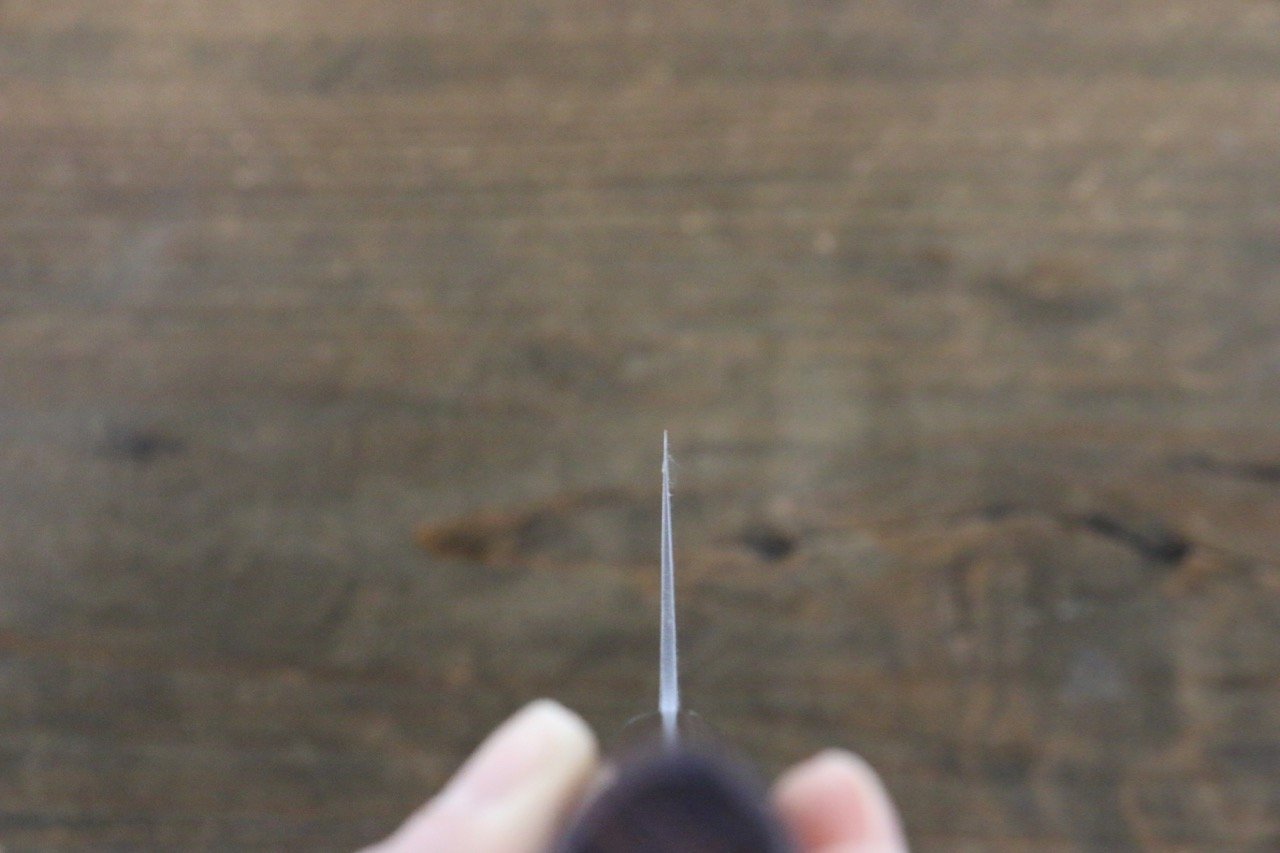 尾形 峻吾 白鋼二號 大馬士革紋 文化刀 165mm 紫檀木 握把 - 清助刃物