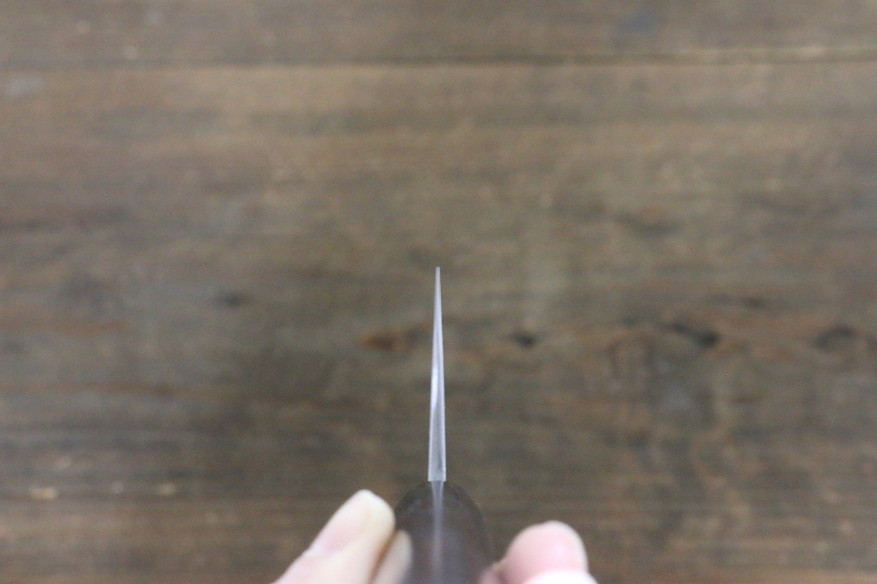 尾形 峻吾 白鋼二號 大馬士革紋 牛刀 240mm 紫檀木 握把 - 清助刃物