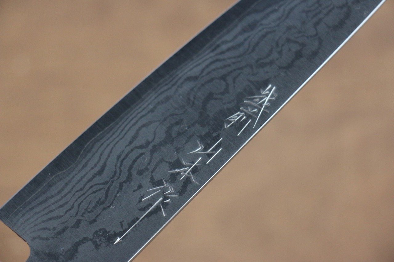 山本 直 VG10 大馬士革紋 多用途小刀 150mm 紅合成木 握把 - 清助刃物