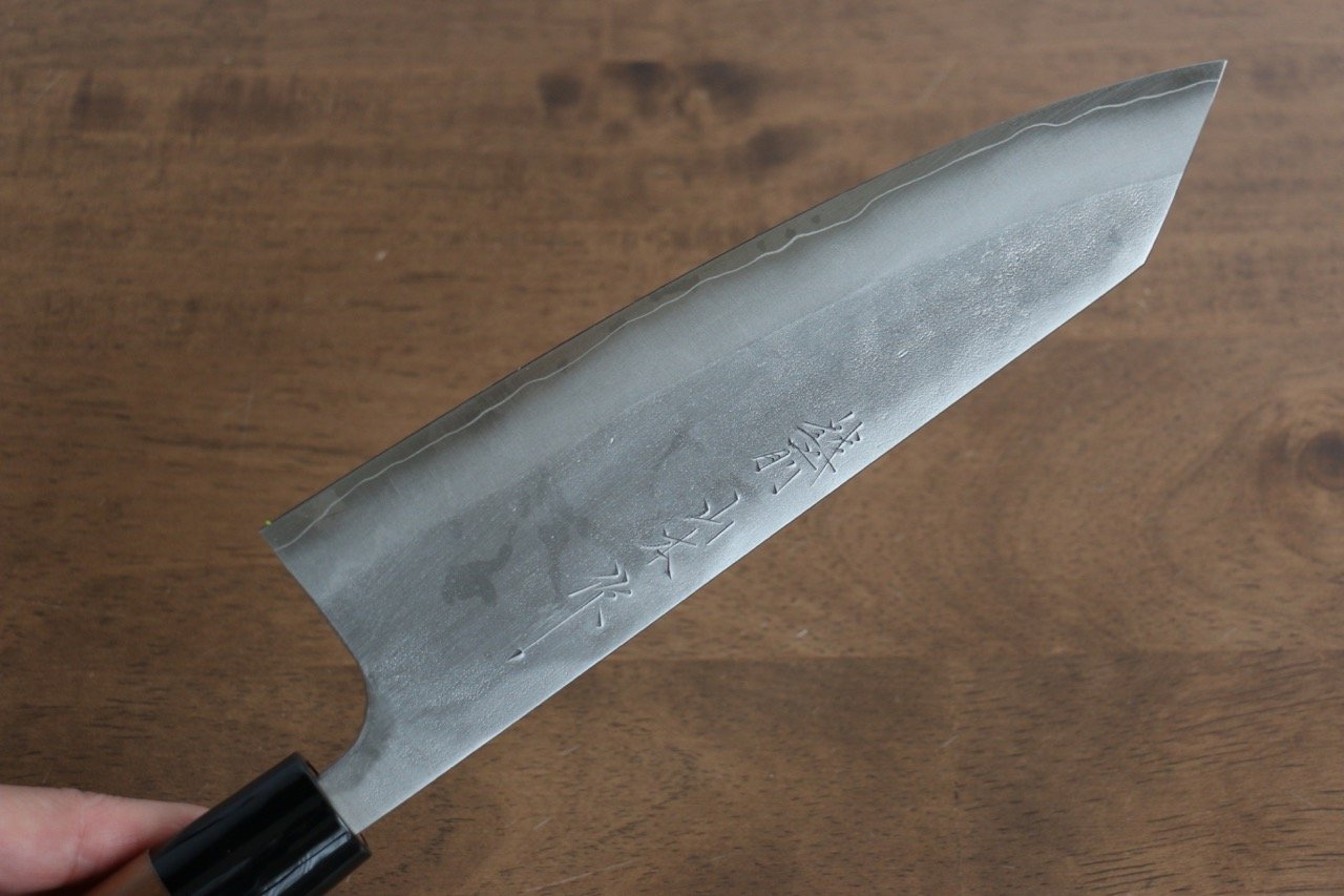 山本 直 銀三鋼 梨地 文化刀 180mm 核桃木 握把 - 清助刃物
