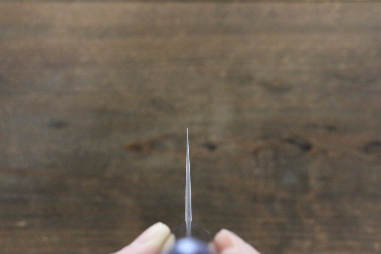尾形 峻吾 白鋼二號 大馬士革紋 牛刀 210mm 紫檀木 握把 - 清助刃物
