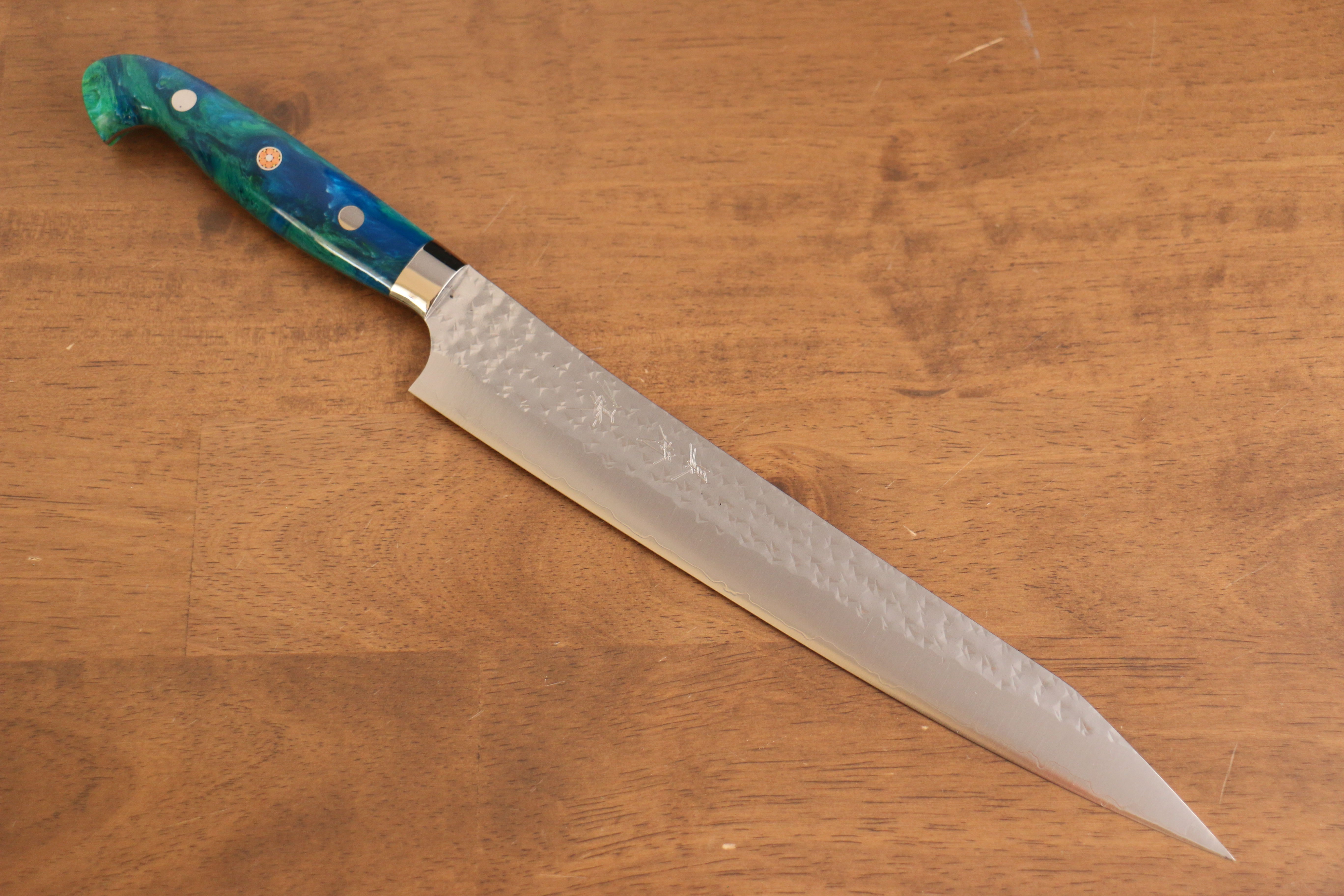 黑崎 優 閃光 銳 SG2 鎚目 筋引 240mm 青綠壓克力 握把 - 清助刃物