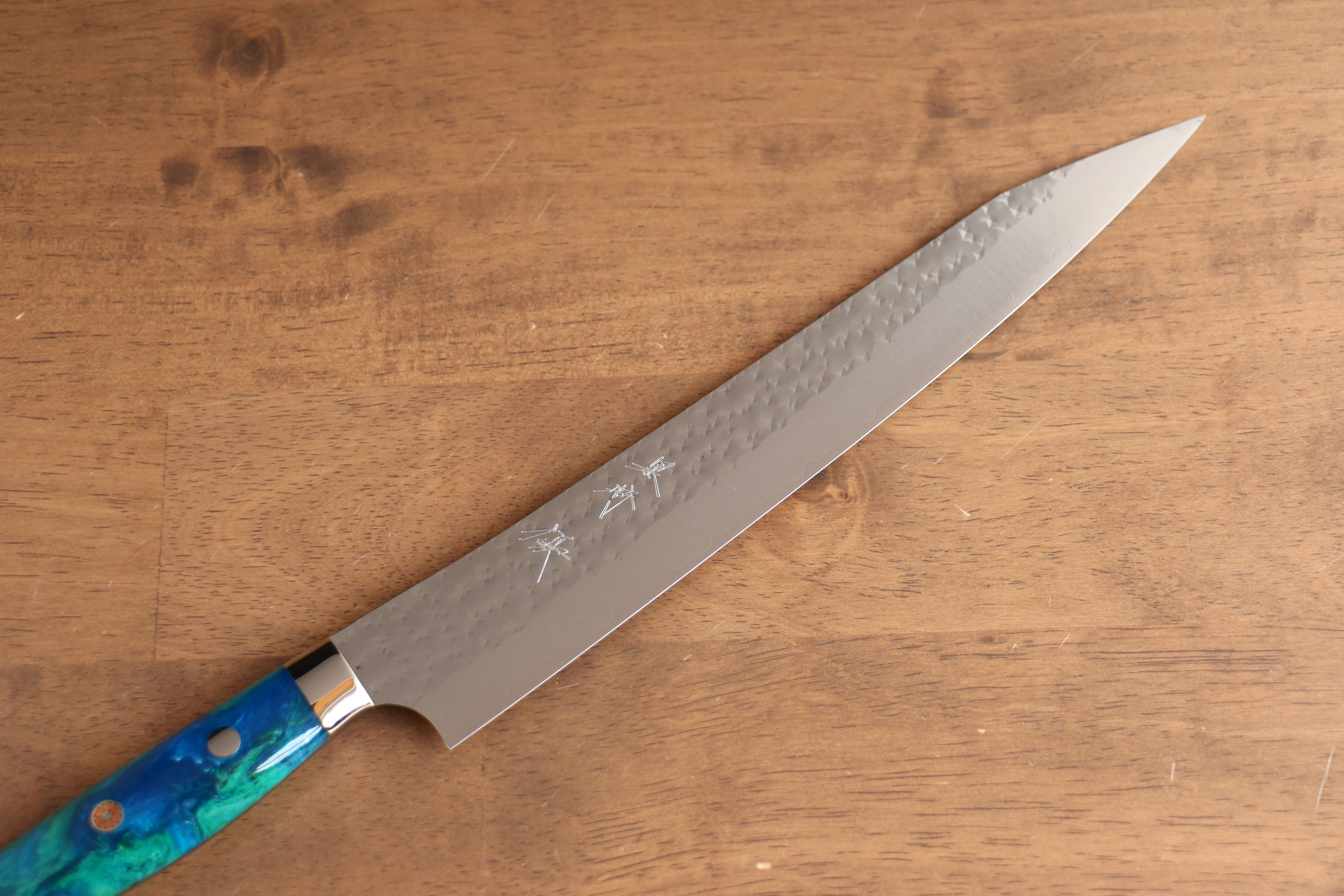 黑崎 優 閃光 銳 SG2 鎚目 筋引 240mm 青綠壓克力 握把 - 清助刃物