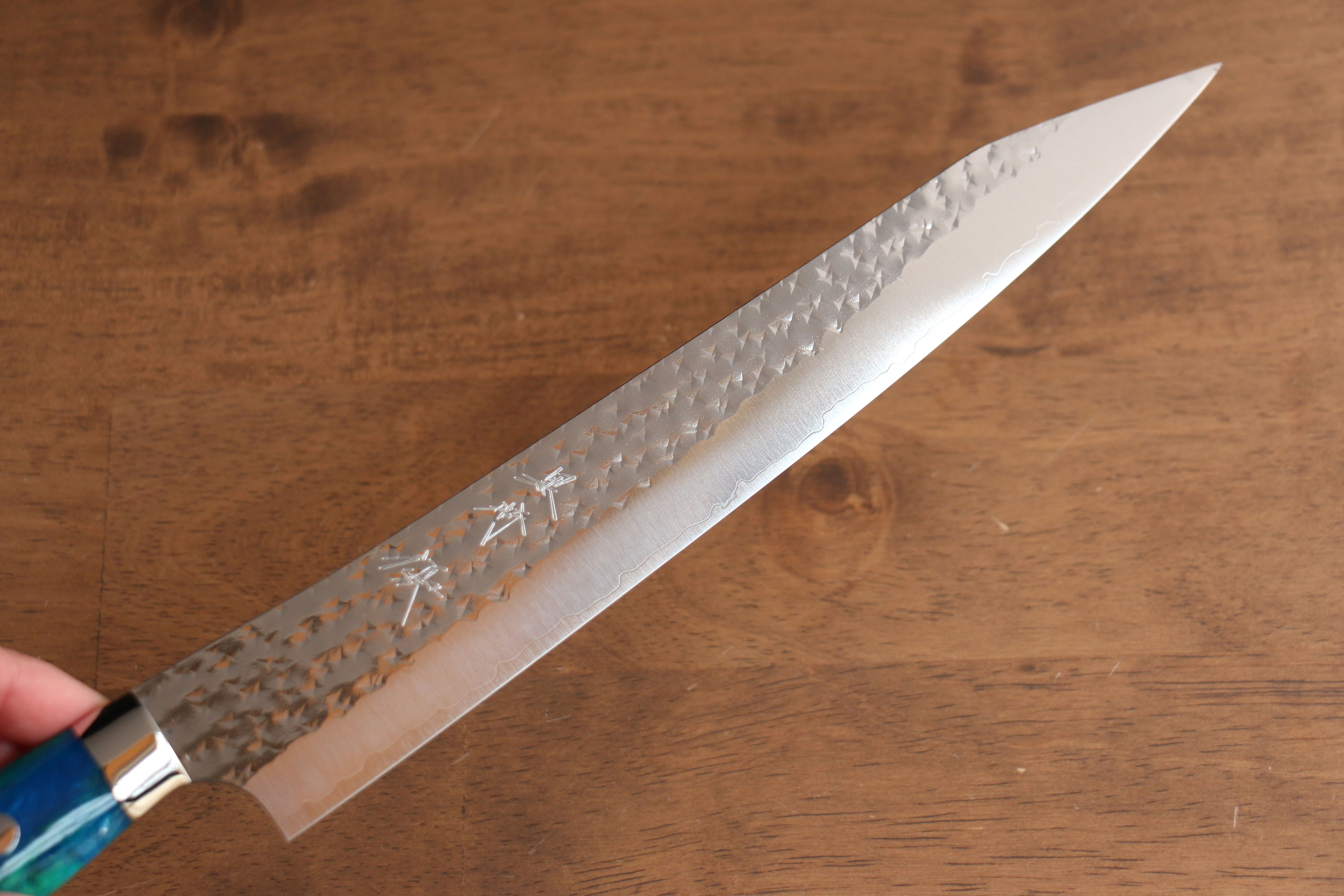 黑崎 優 閃光 銳 SG2 鎚目 筋引 240mm 青綠壓克力 握把 - 清助刃物