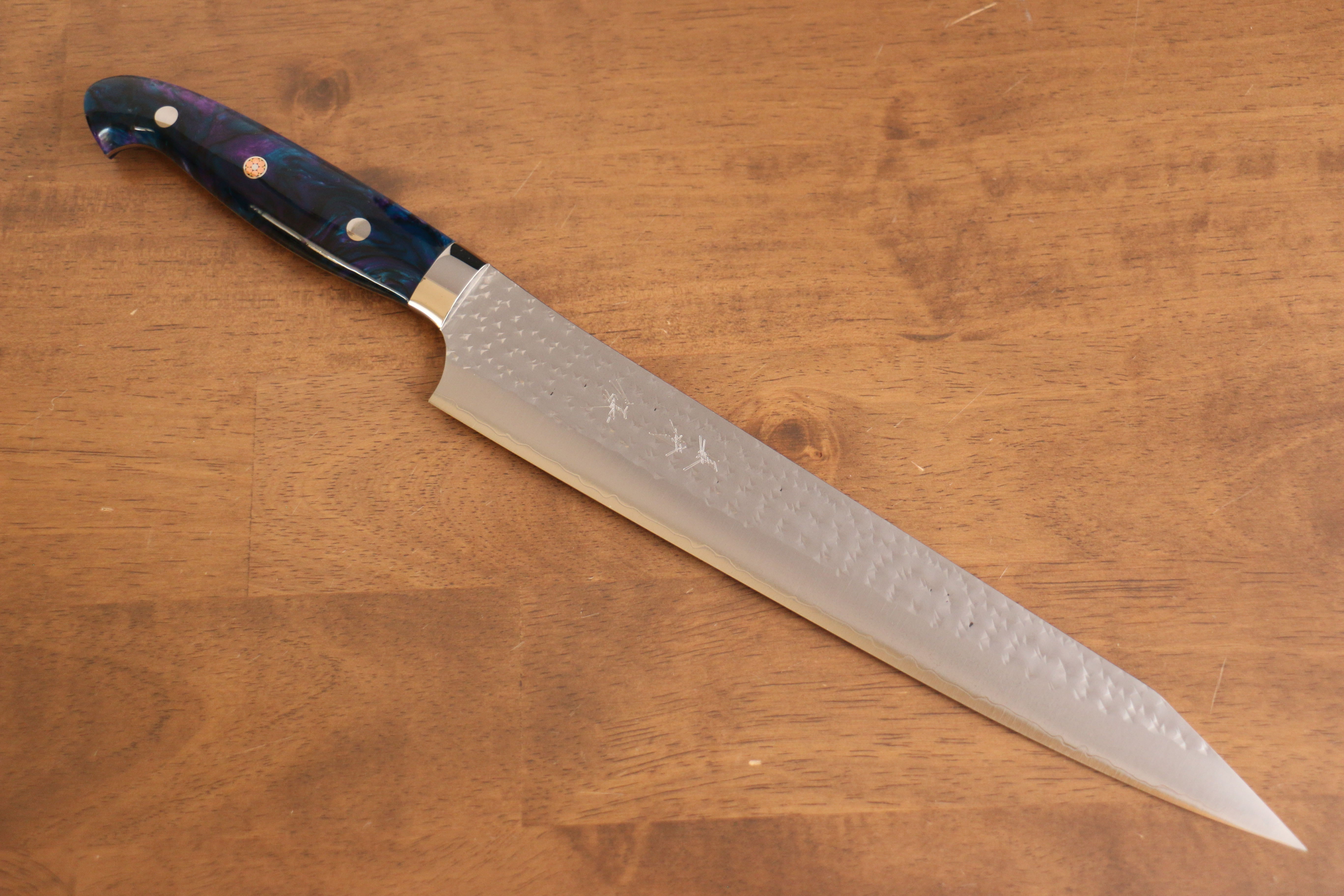 黑崎 優 閃光 銳 SG2 鎚目 筋引 270mm 藍紫壓克力 握把 - 清助刃物