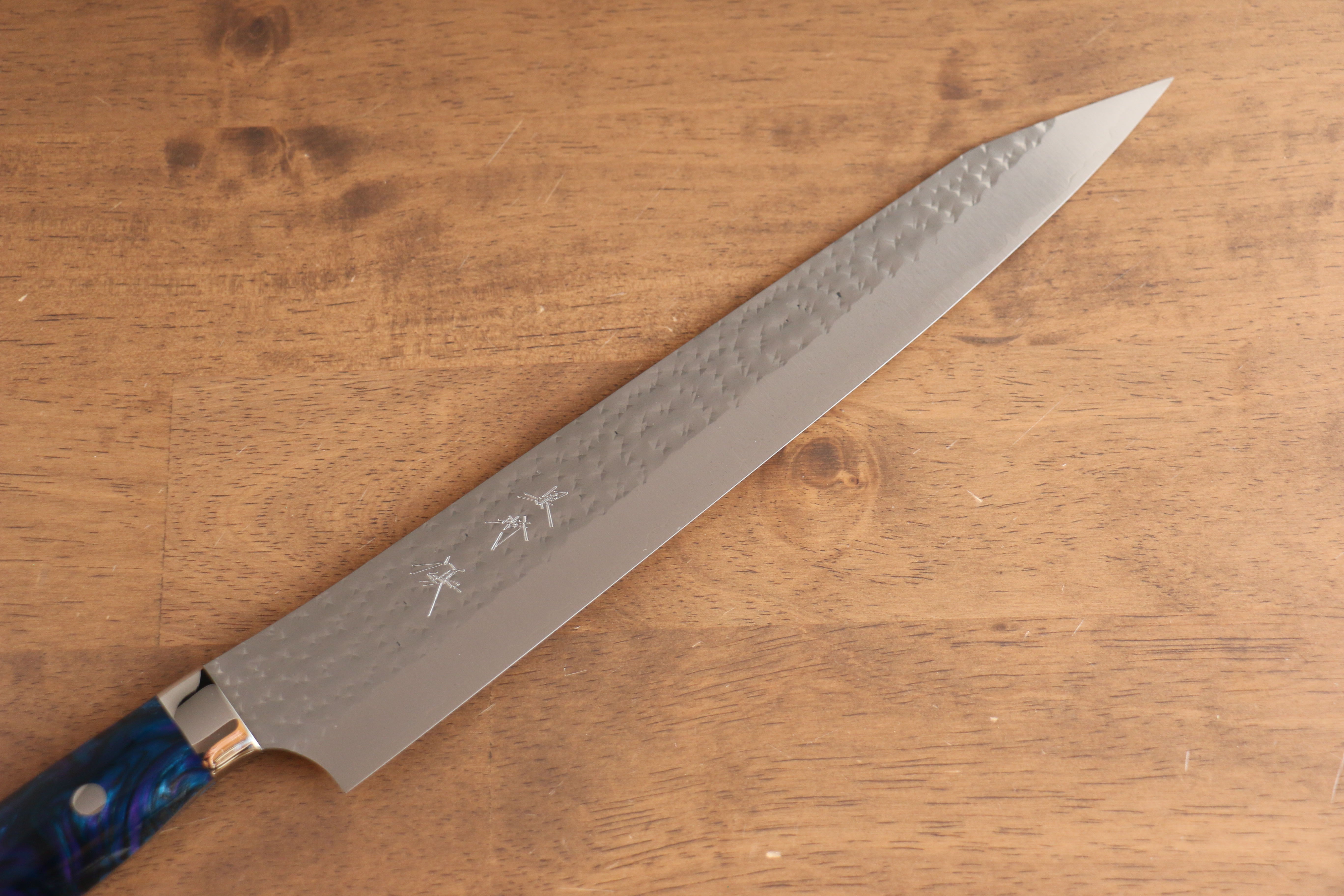 黑崎 優 閃光 銳 SG2 鎚目 筋引 270mm 藍紫壓克力 握把 - 清助刃物