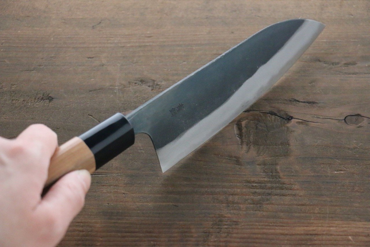 山本 直 青鋼二號 黑打 小三德刀 150mm - 清助刃物