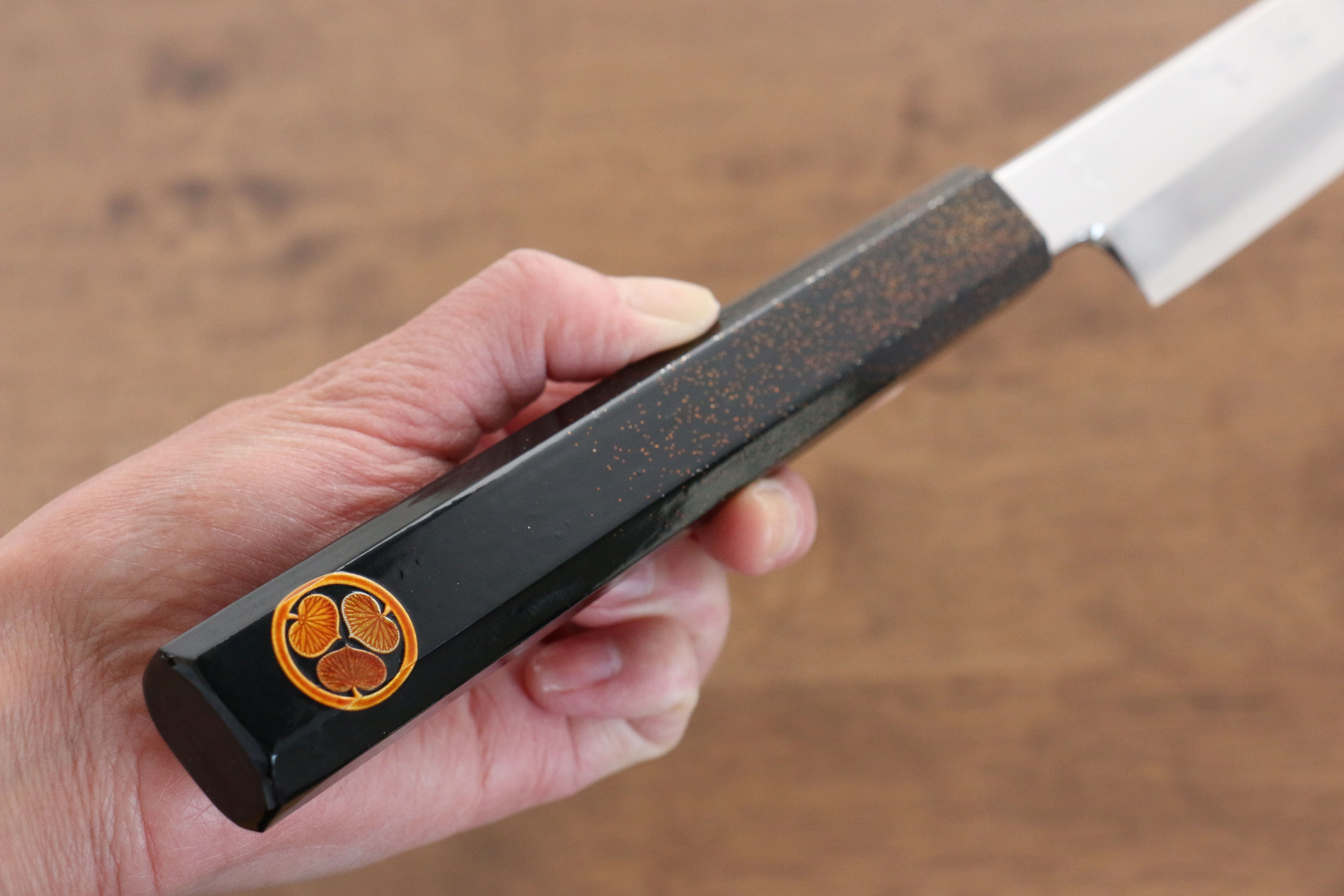 清助 VG10 先丸蛸引 330mm 櫟木漆塗(家紋) 握把 - 清助刃物