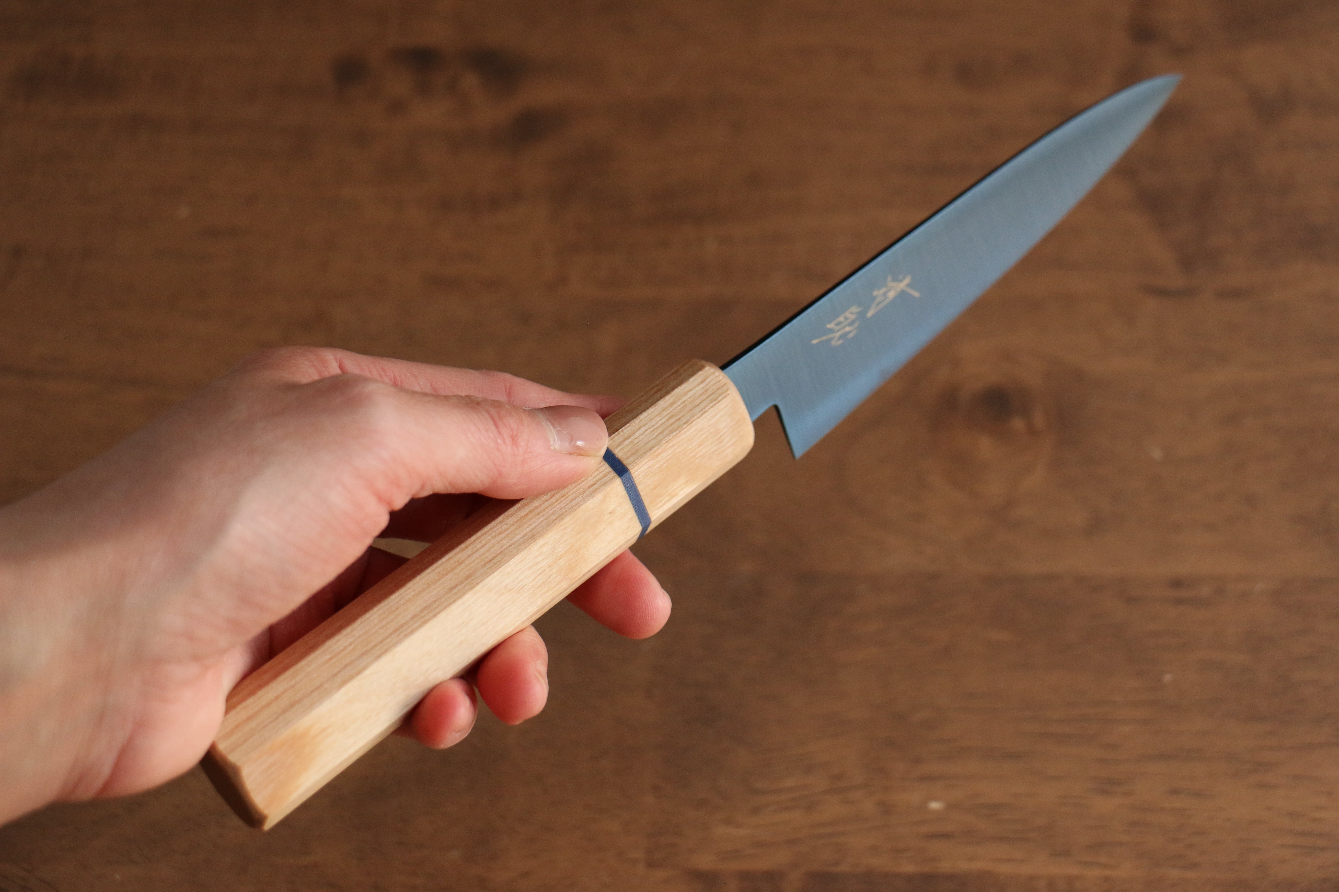 清助 SK-85鋼 離子鍍 多用途小刀 120mm 白木 握把 - 清助刃物