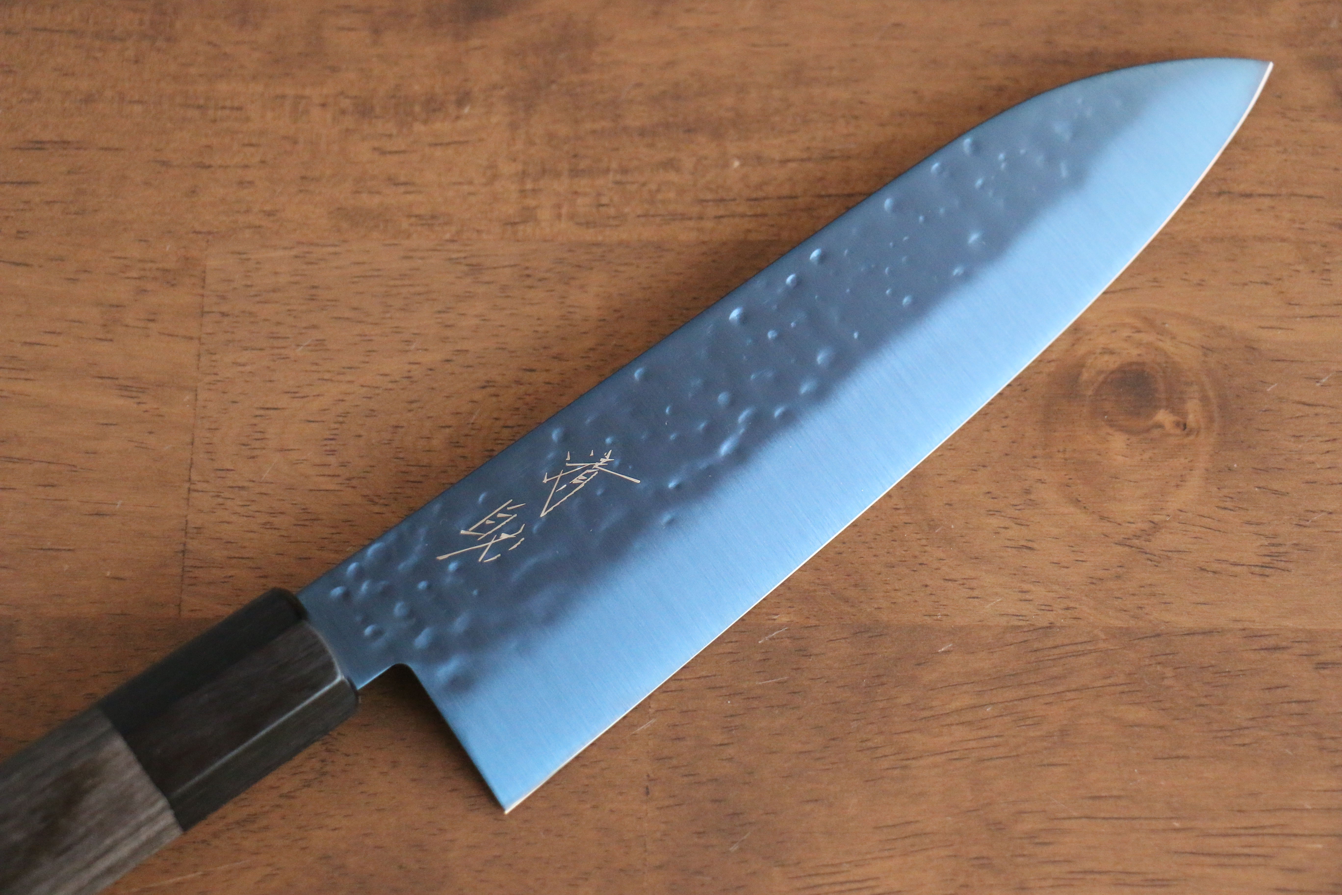 清助 SK-85鋼 離子鍍 鎚目 三德刀 180mm 灰色合成木 握把 - 清助刃物