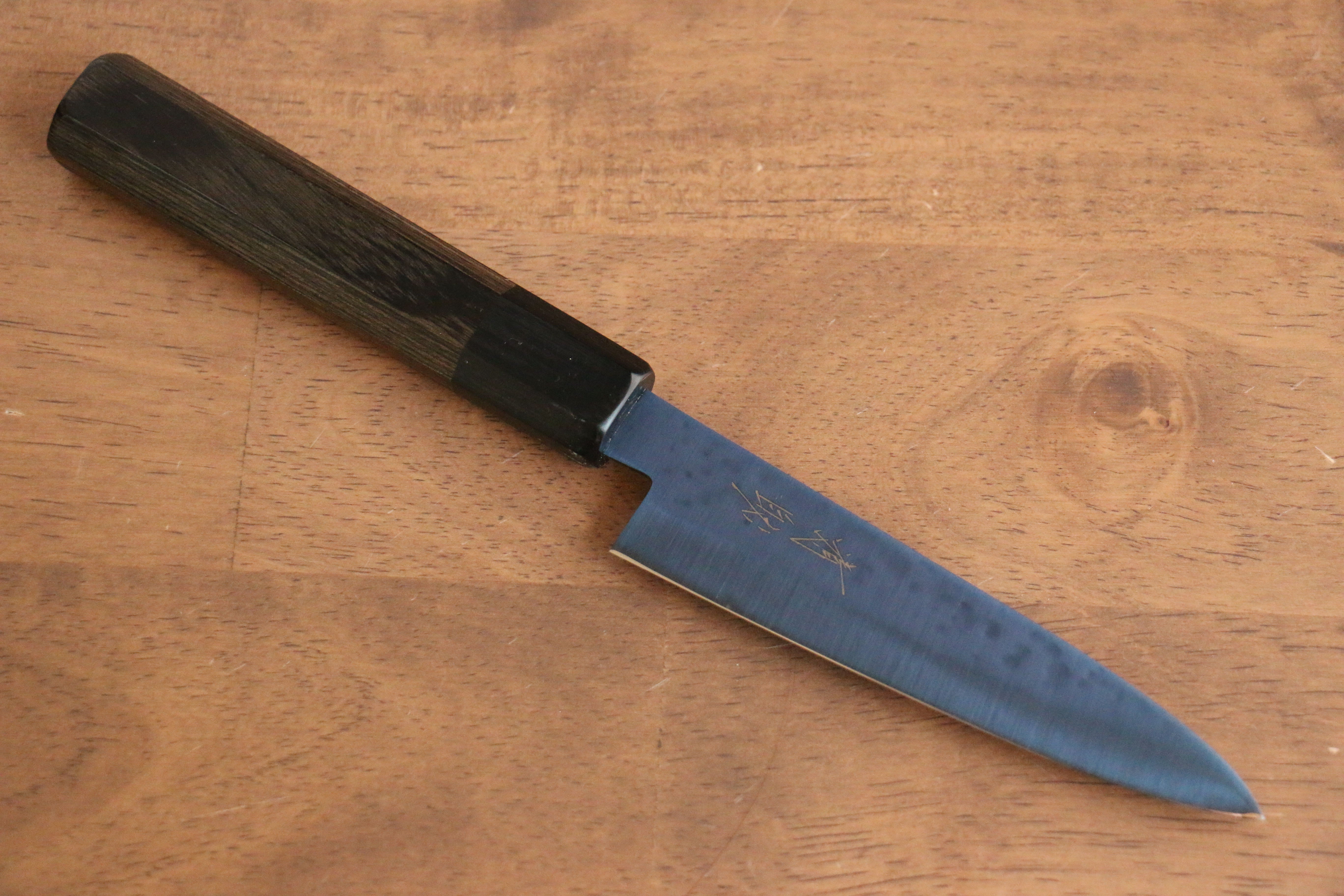 清助 SK-85鋼 離子鍍 鎚目 多用途小刀 120mm 灰色合成木 握把 - 清助刃物