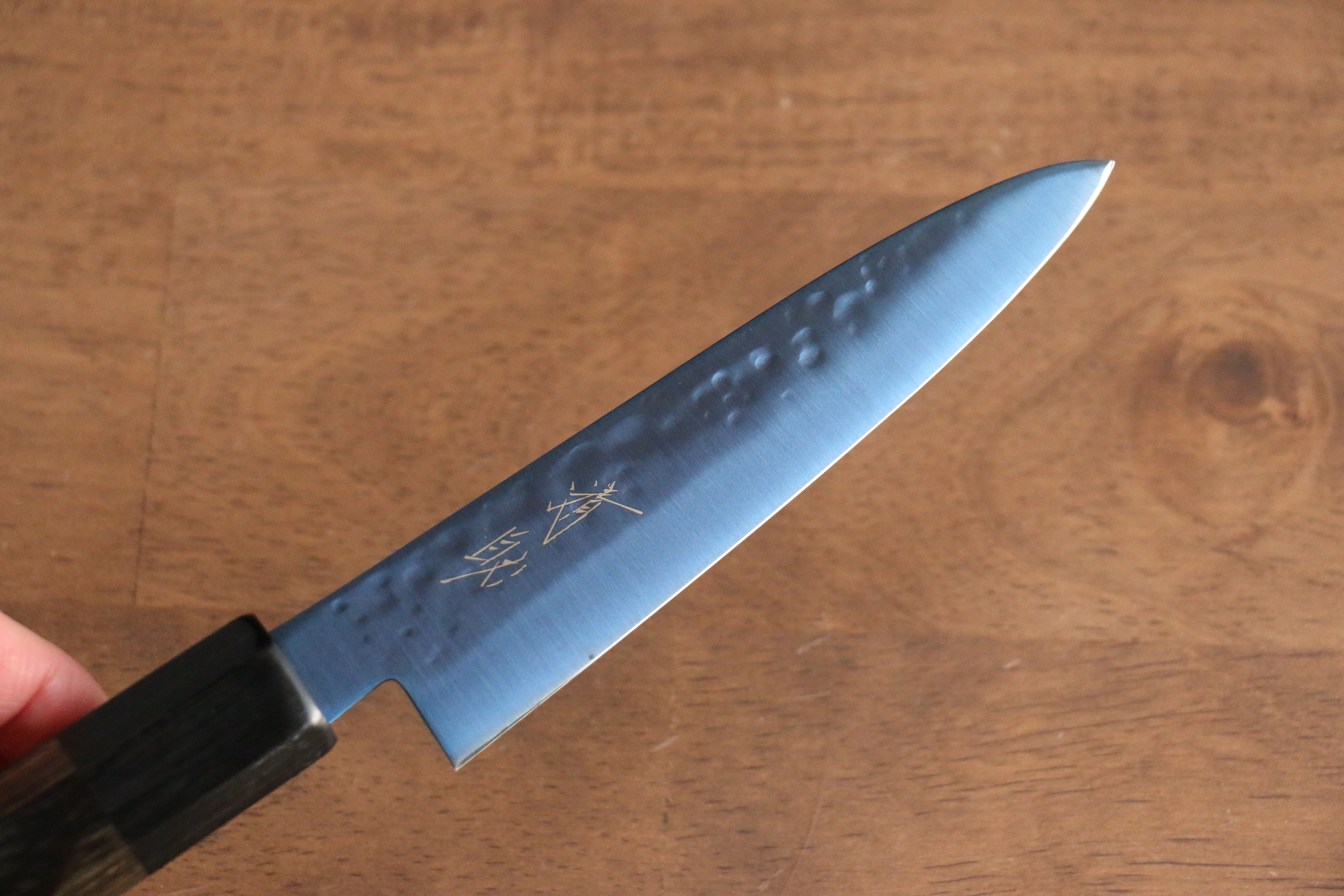 清助 SK-85鋼 離子鍍 鎚目 多用途小刀 120mm 灰色合成木 握把 - 清助刃物