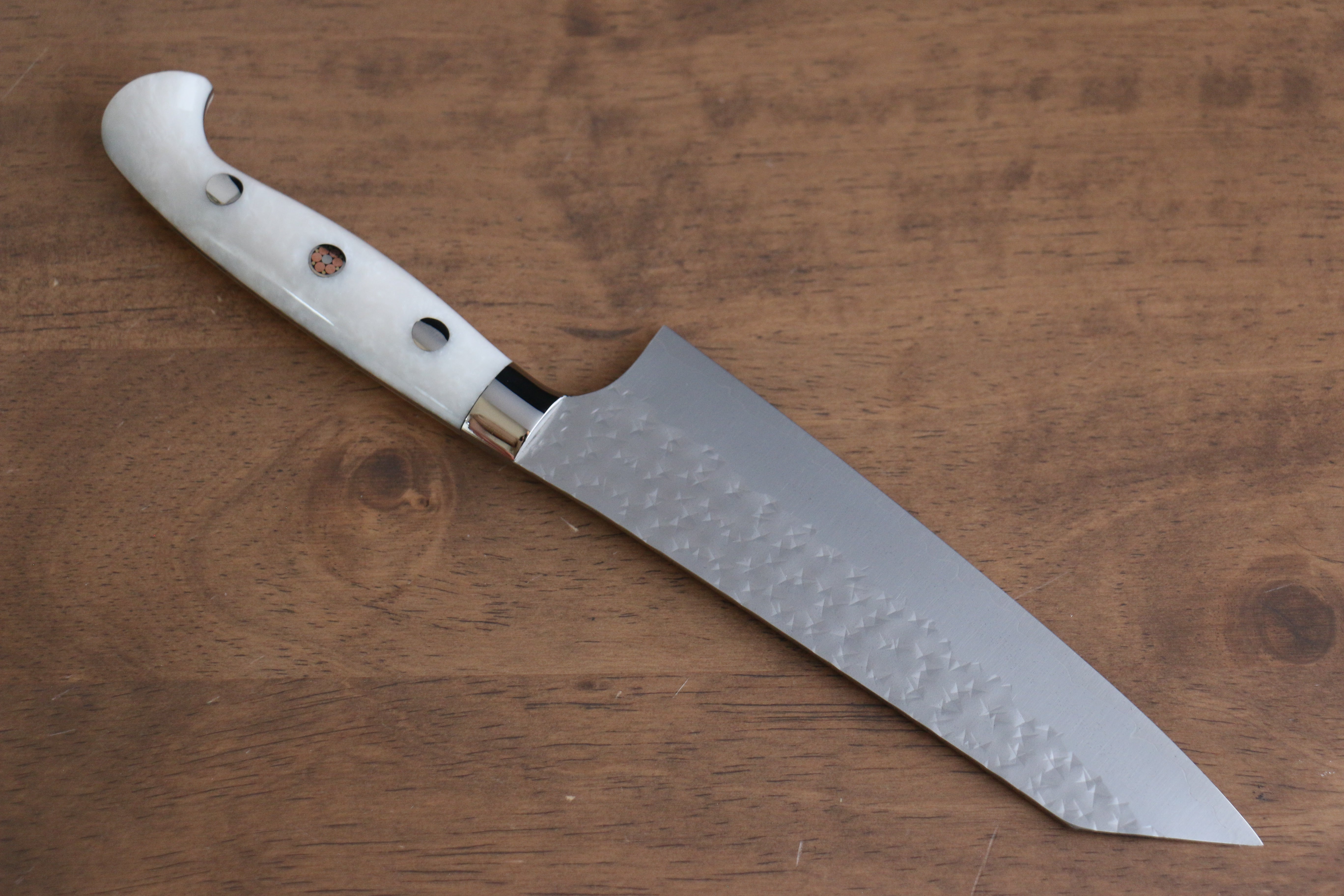 黑崎 優 閃光 銳 SG2 鎚目 小三德刀 150mm 白壓克力 握把 - 清助刃物