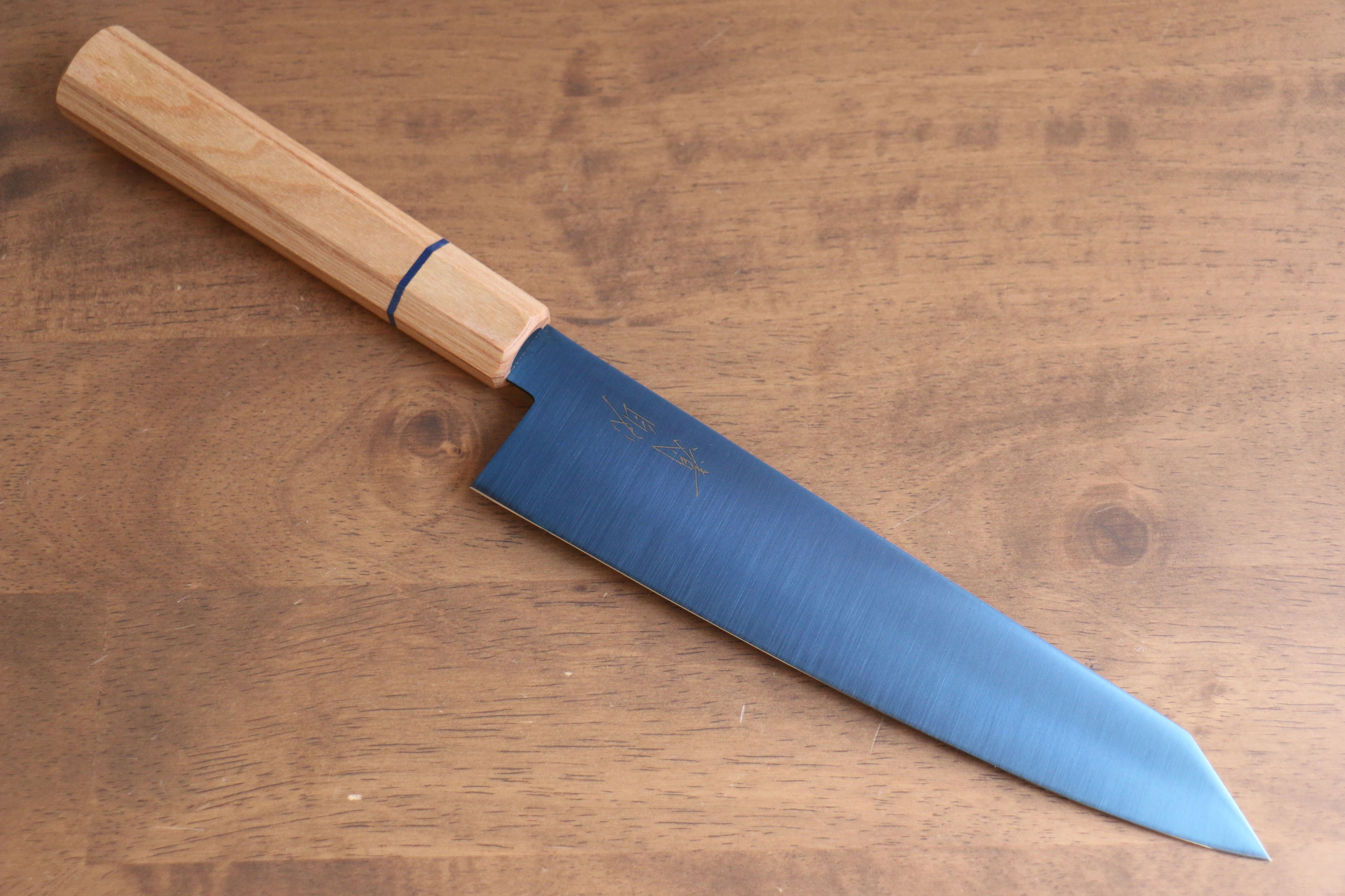 清助 SK-85鋼 離子鍍 切付牛刀 210mm 白木 握把 - 清助刃物