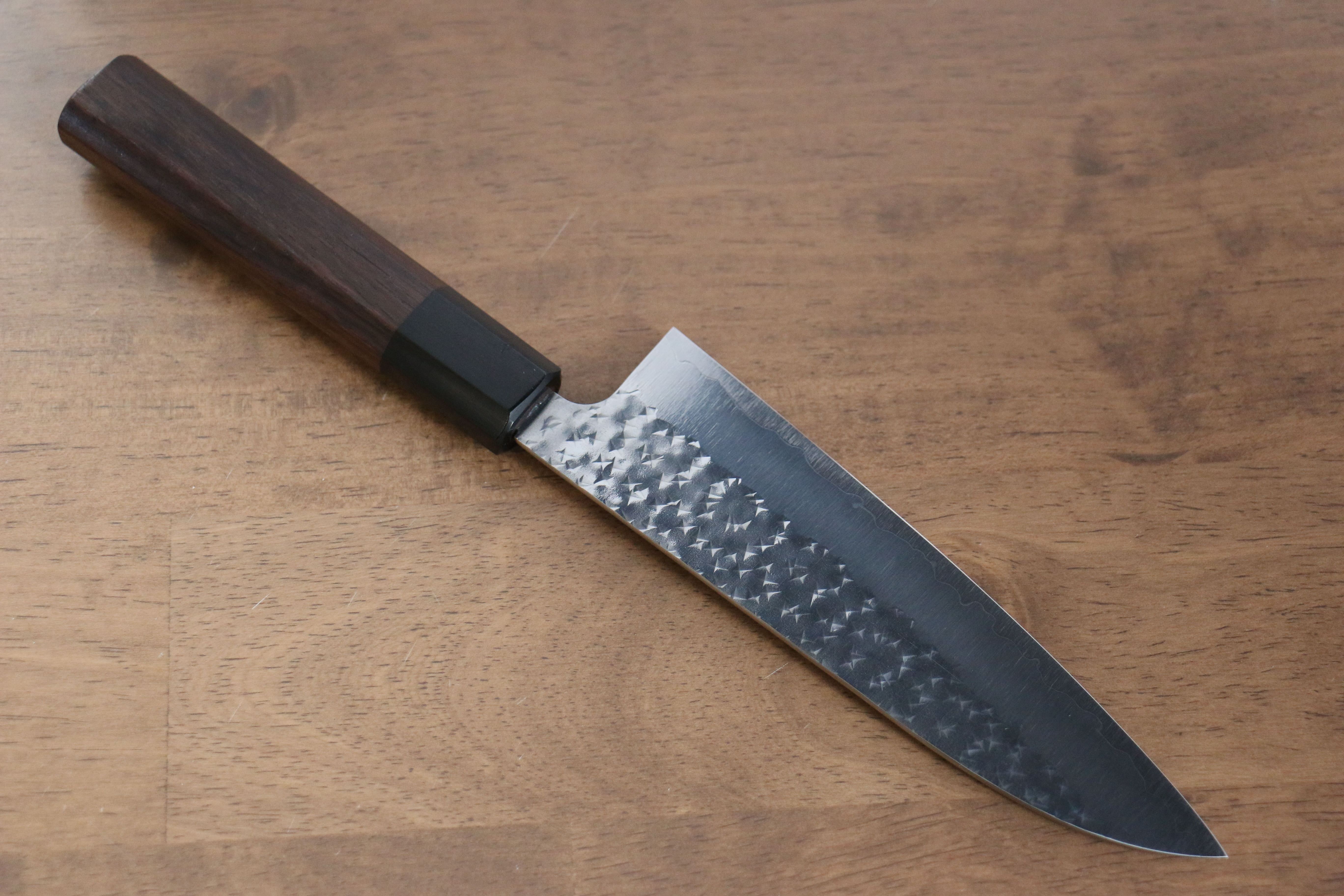 黑崎 優 閃光 SG2 鎚目 小三德刀 150mm 紫檀木(口輪:黑合成木) 握把 - 清助刃物