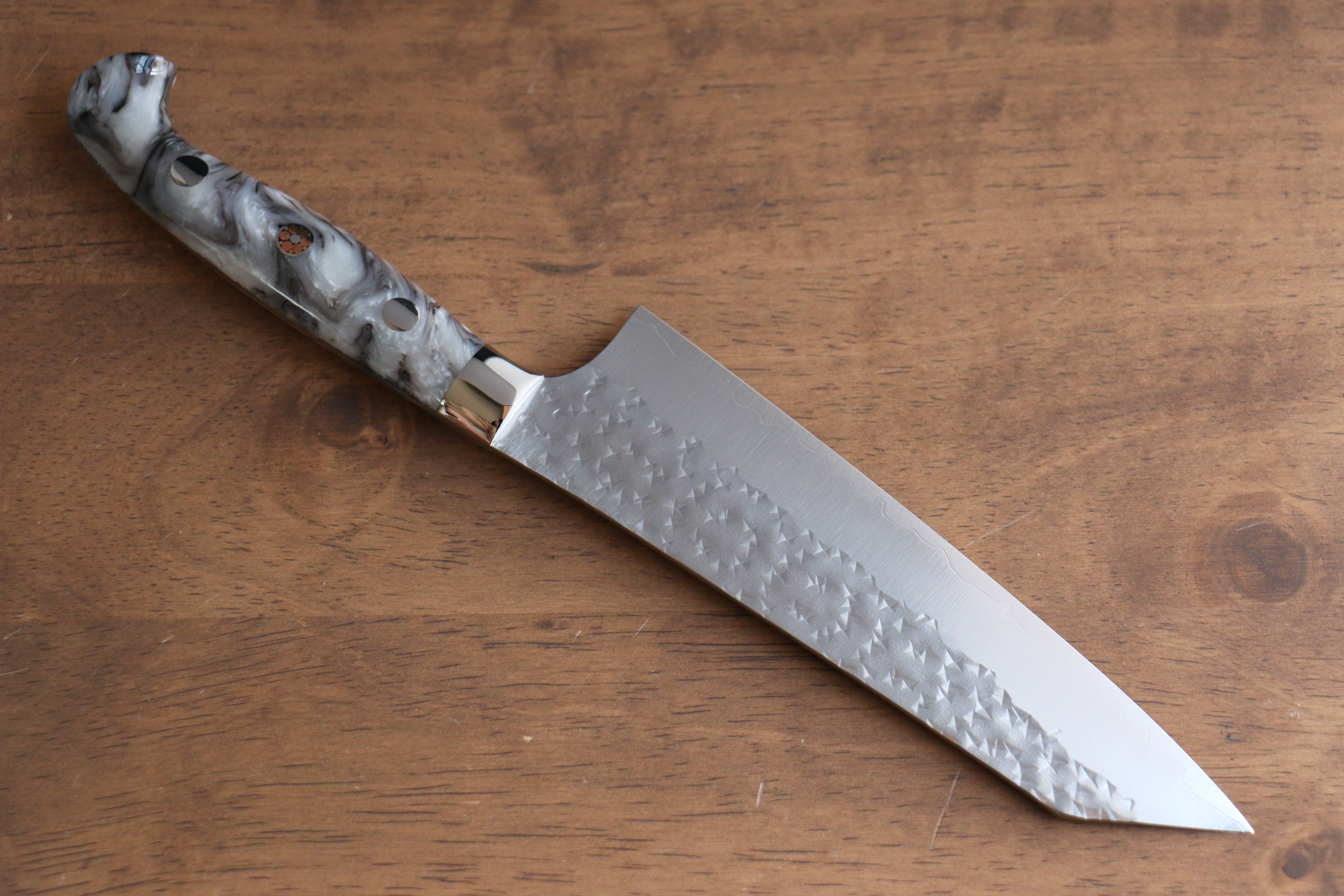 黑崎 優 閃光 銳 SG2 鎚目 小三德刀 150mm 灰壓克力 握把 - 清助刃物