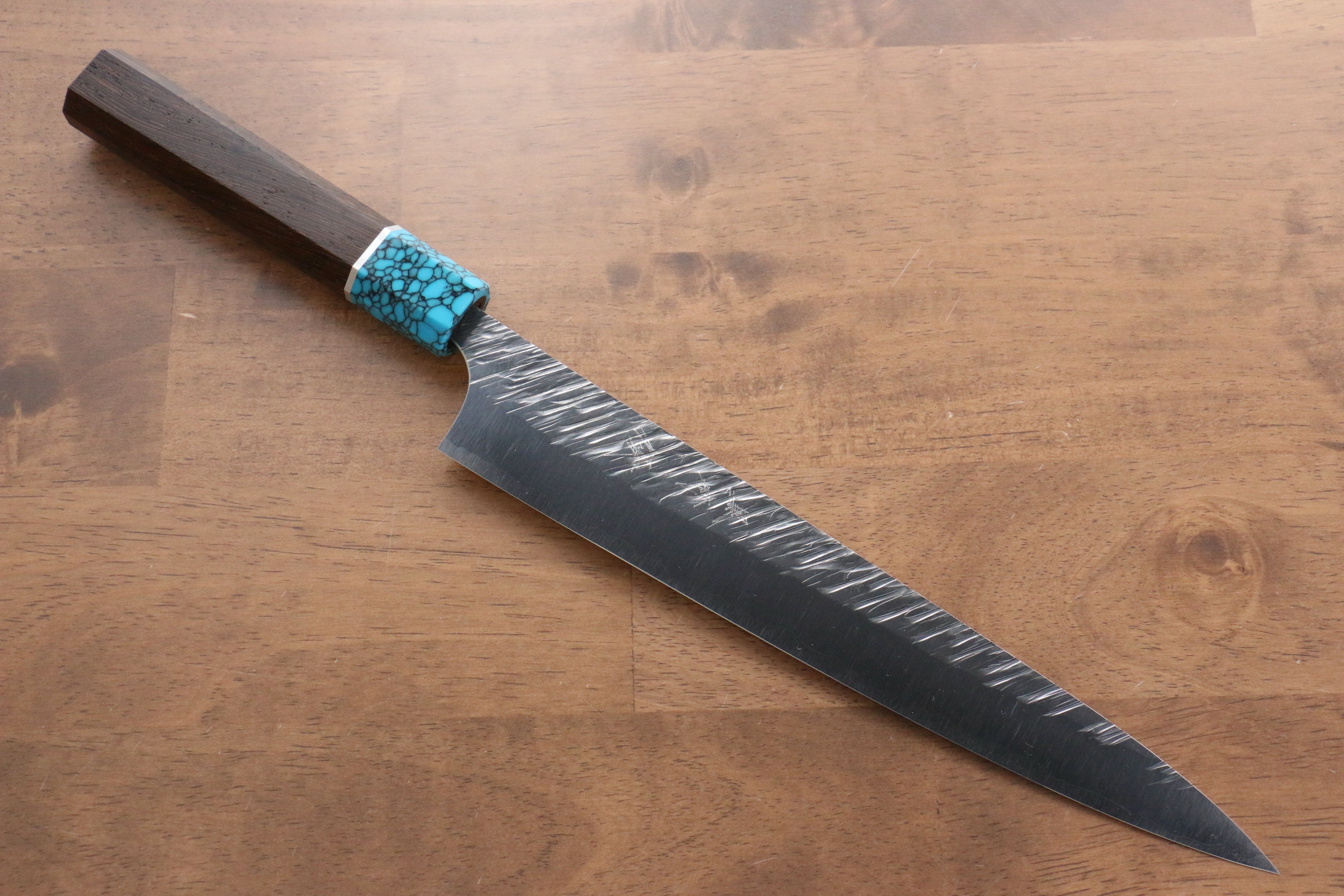 黑崎 優 風神 SG2 鎚目 大馬士革紋 筋引 240mm 雞翅木 握把 - 清助刃物