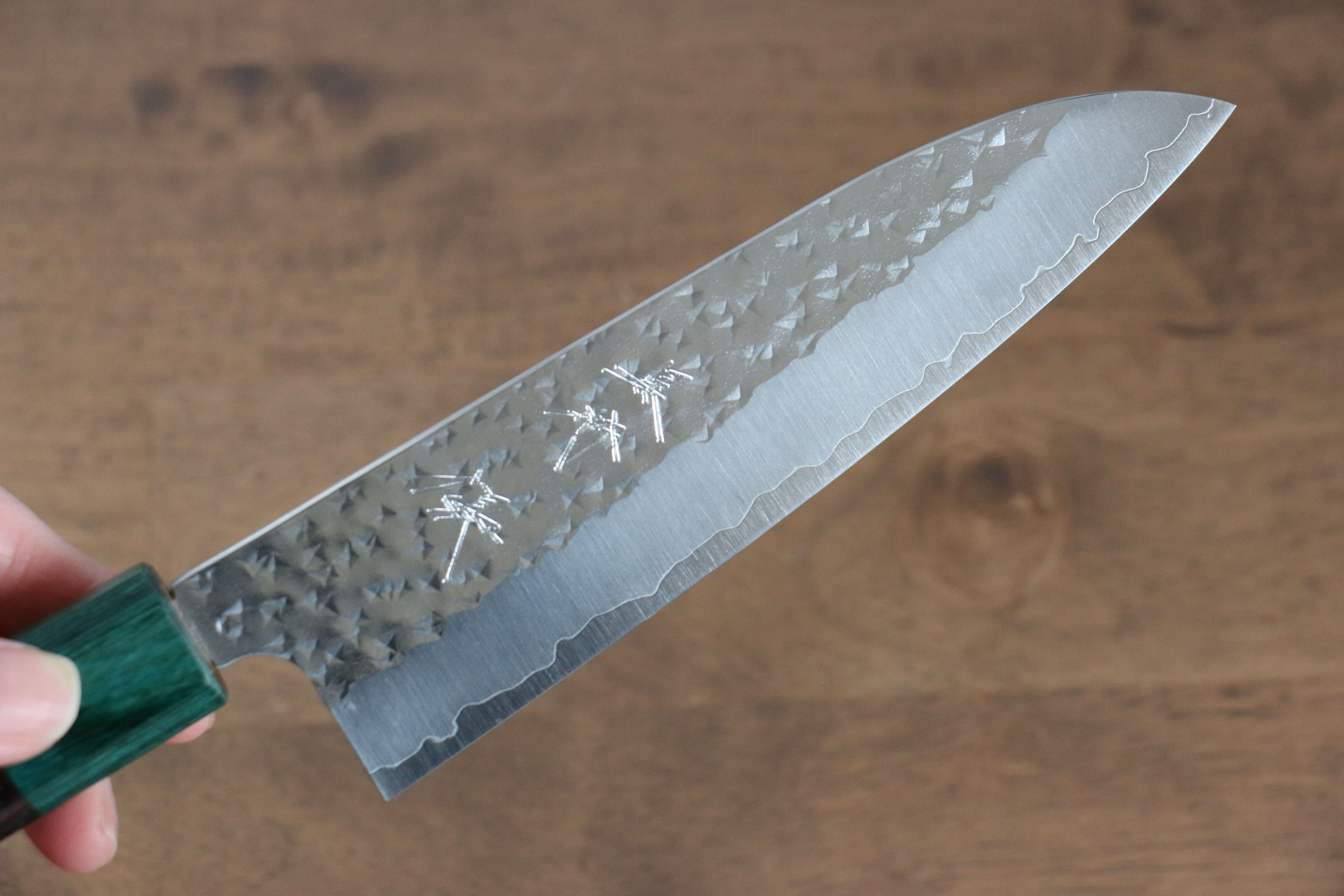 黑崎 優 閃光 SG2 鎚目 小三德刀 150mm 紫檀木(口輪:綠合成木) 握把 - 清助刃物