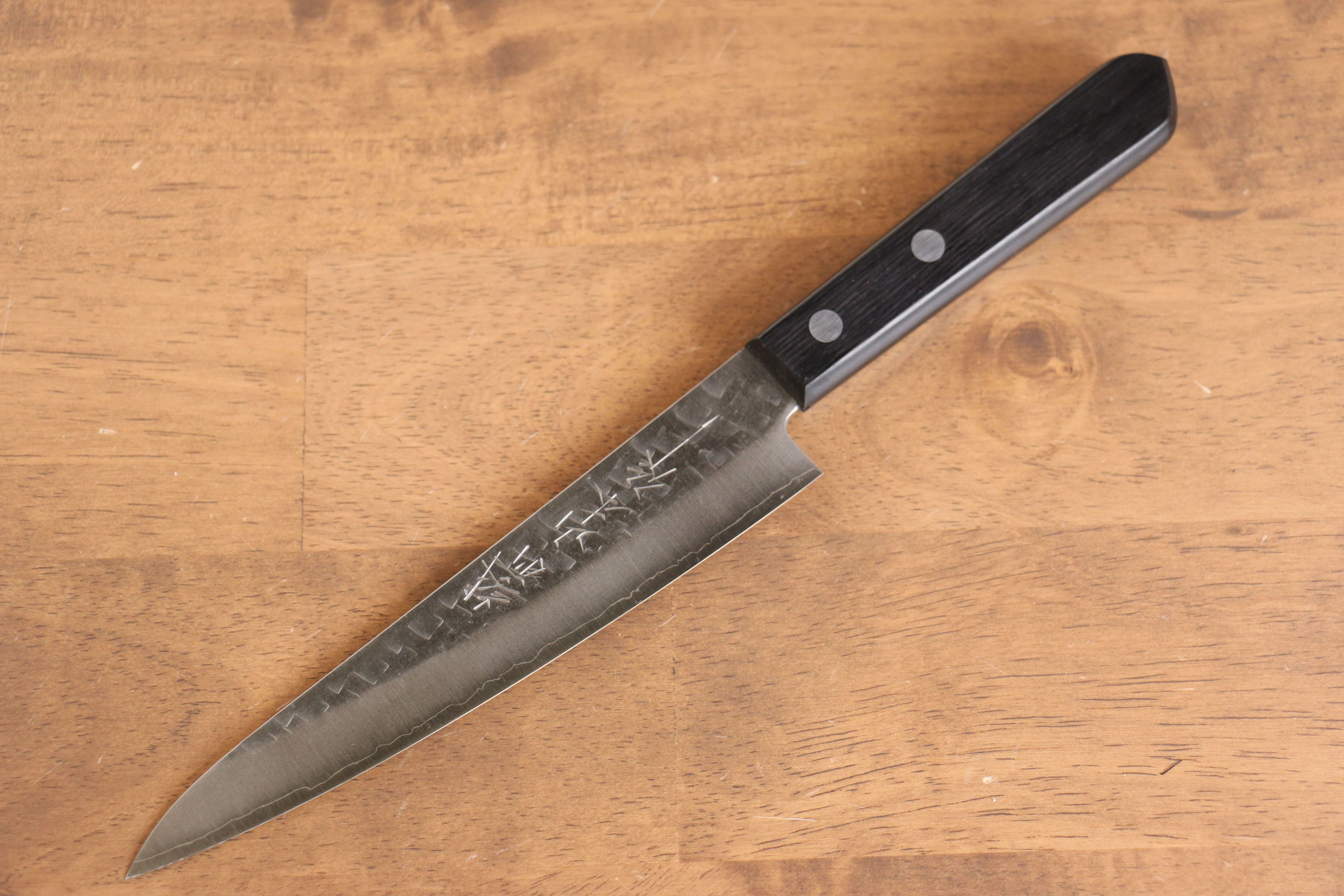 山本 直 銀三鋼 鎚目 多用途小刀 160mm 黑合成木 握把 - 清助刃物
