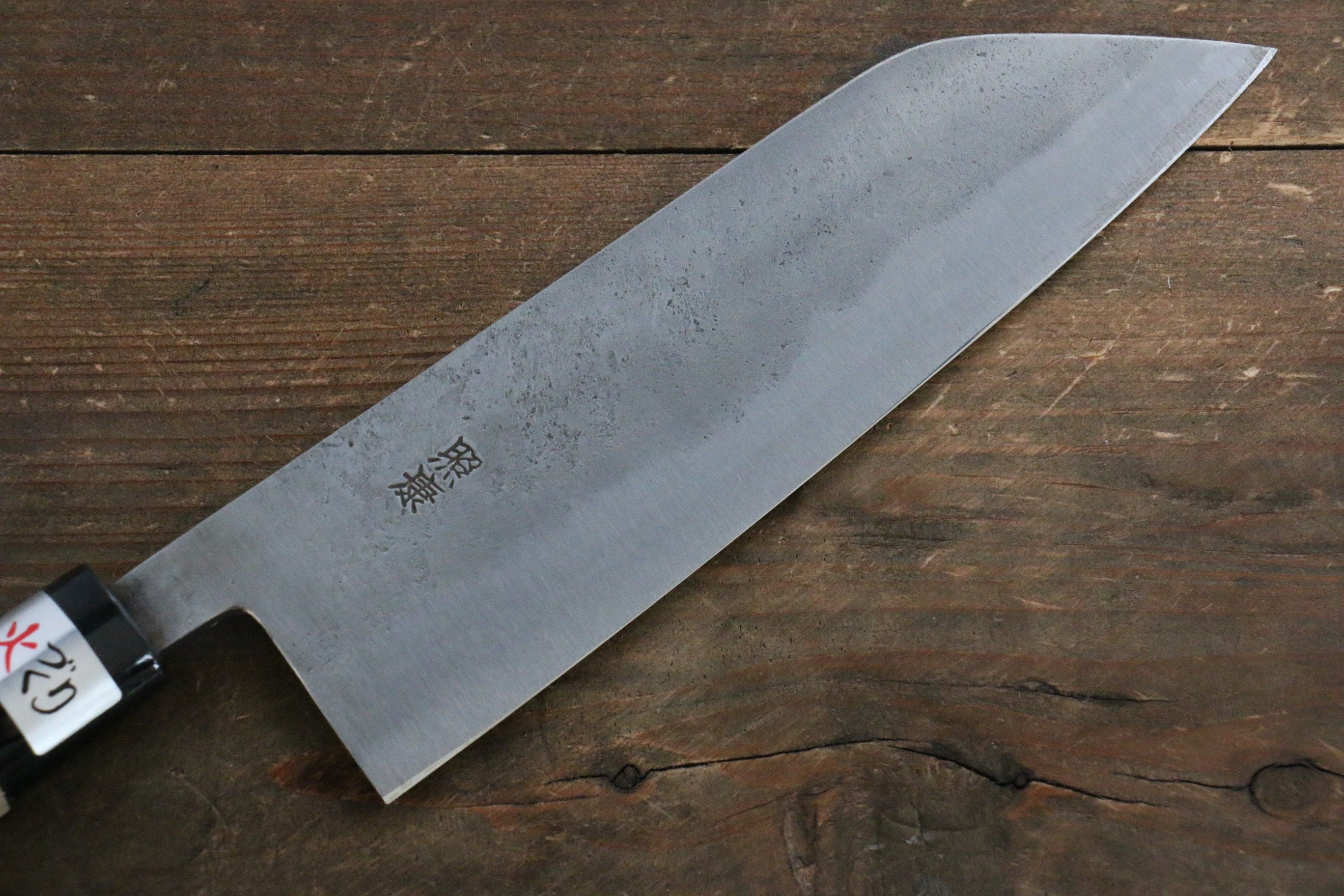 藤原 照康 白鋼一號 梨地 三德刀 180mm 木蘭握把 - 清助刃物