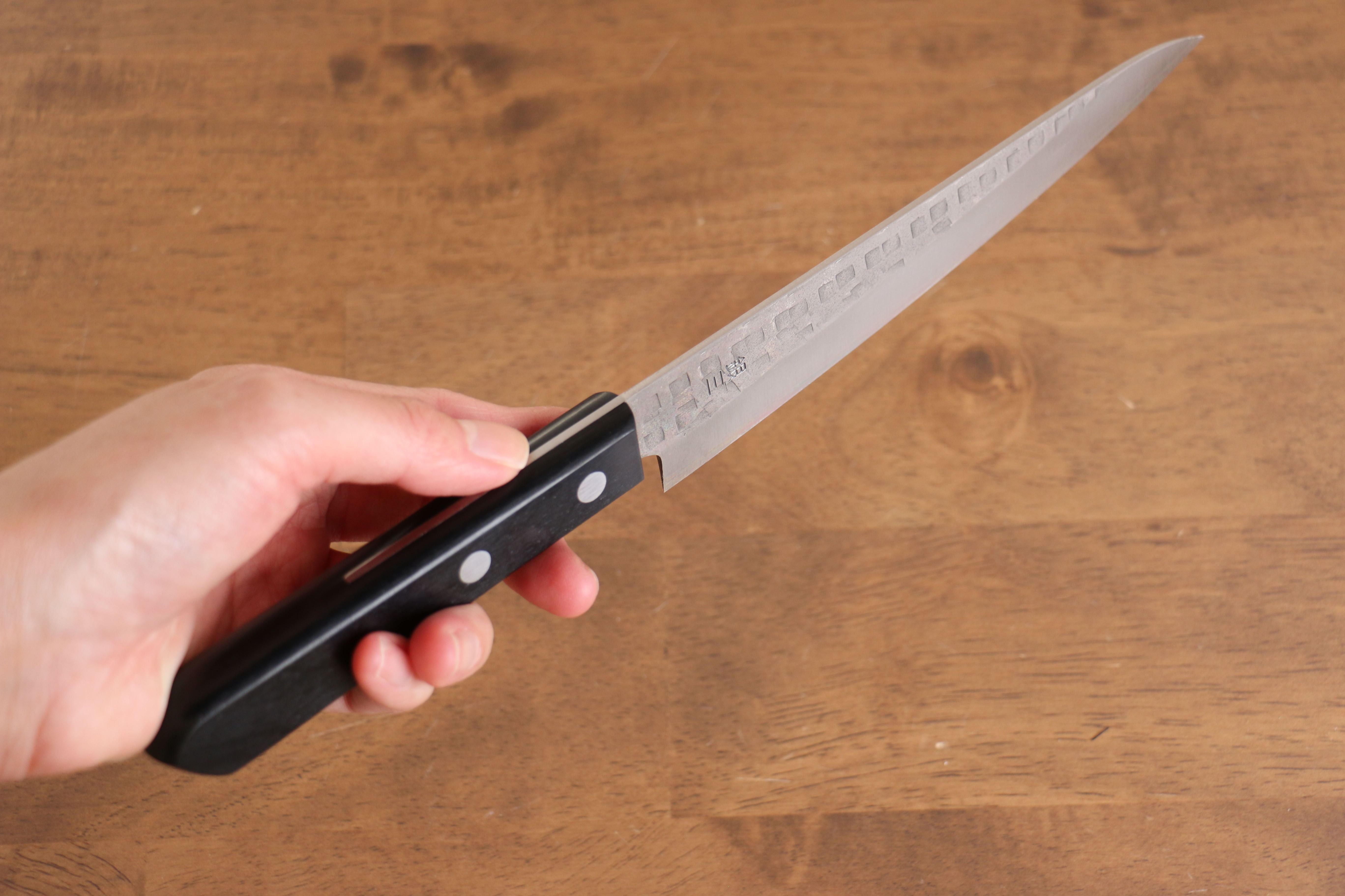 山本 直 銀三鋼 鎚目 多用途小刀 160mm 黑合成木 握把 - 清助刃物
