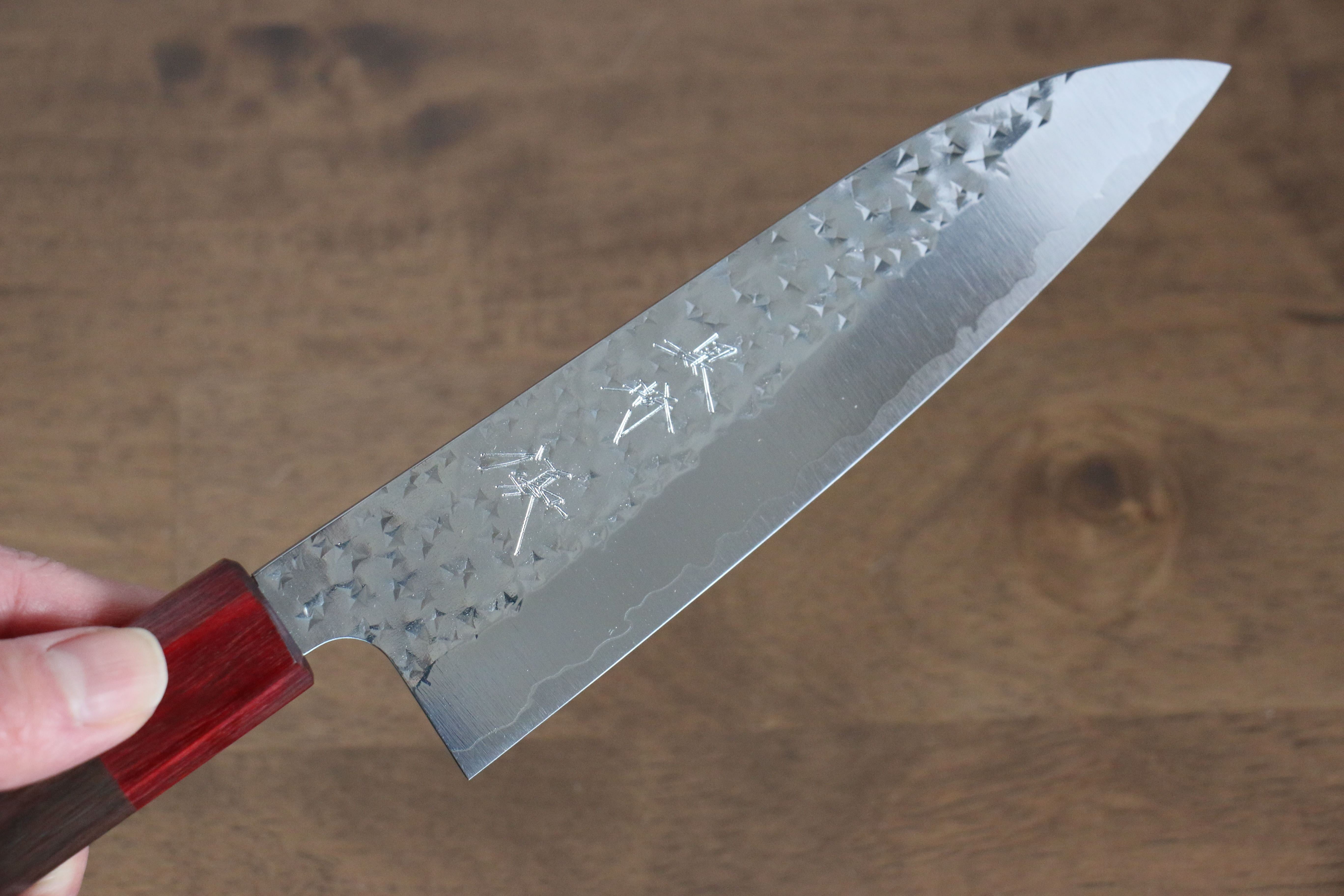 黑崎 優 閃光 SG2 鎚目 小三德刀 150mm 紫檀木(口輪:紅合成木) 握把 - 清助刃物