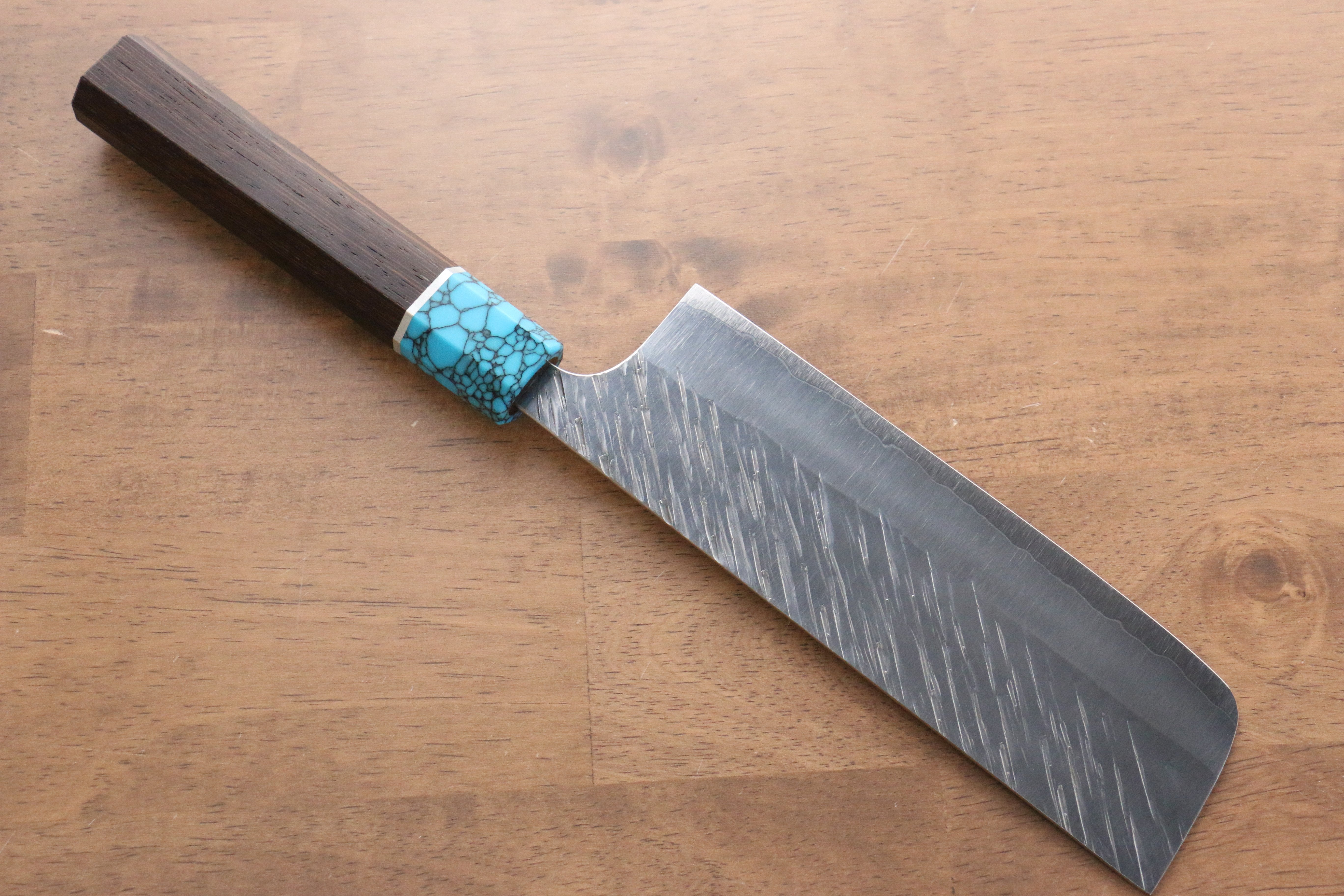 黑崎 優 風神 SG2 鎚目 大馬士革紋 菜切 165mm 雞翅木 握把 - 清助刃物