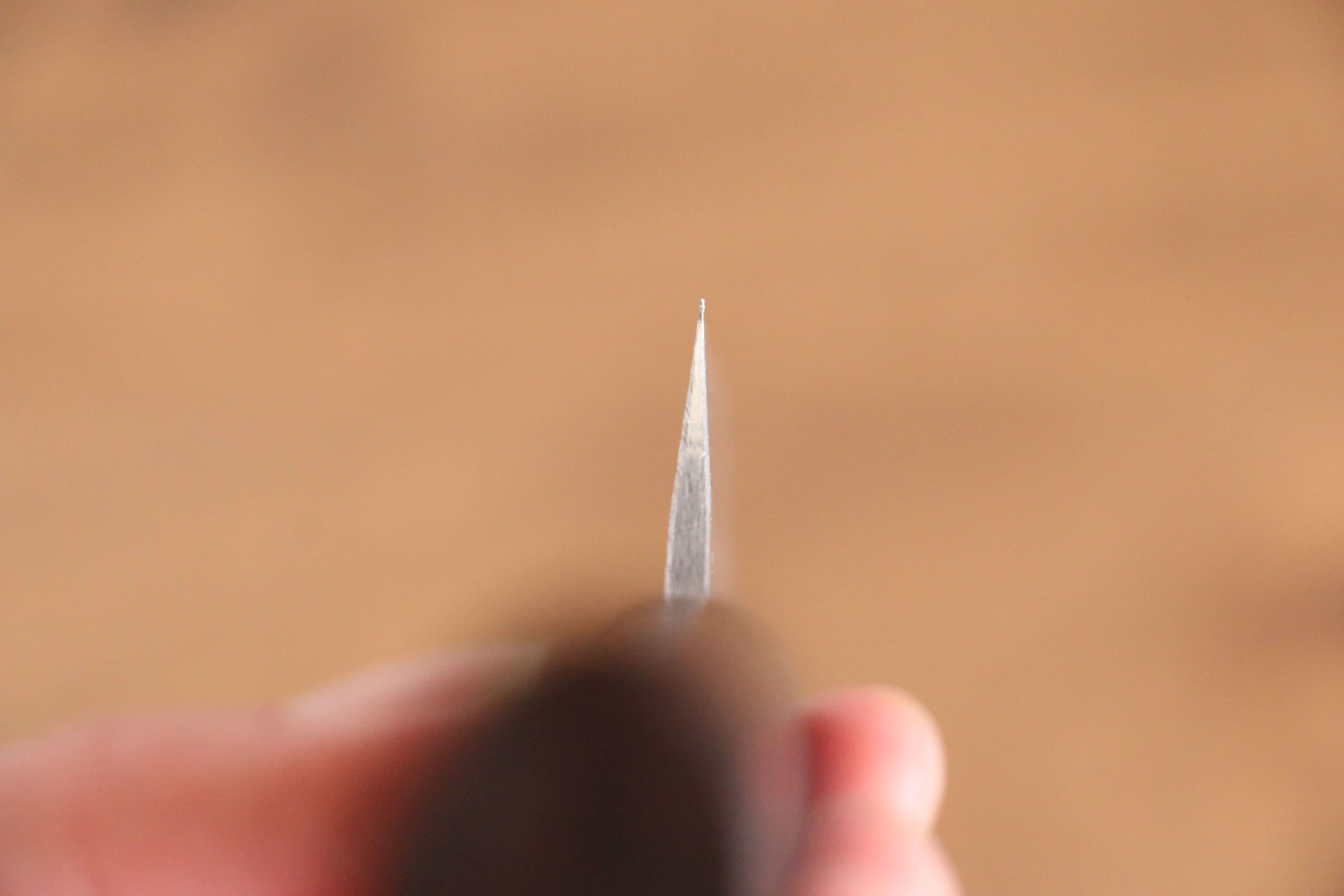 山本 直 銀三鋼 梨地 鎚目 大馬士革紋 多用途小刀 135mm 紫檀木 握把 - 清助刃物