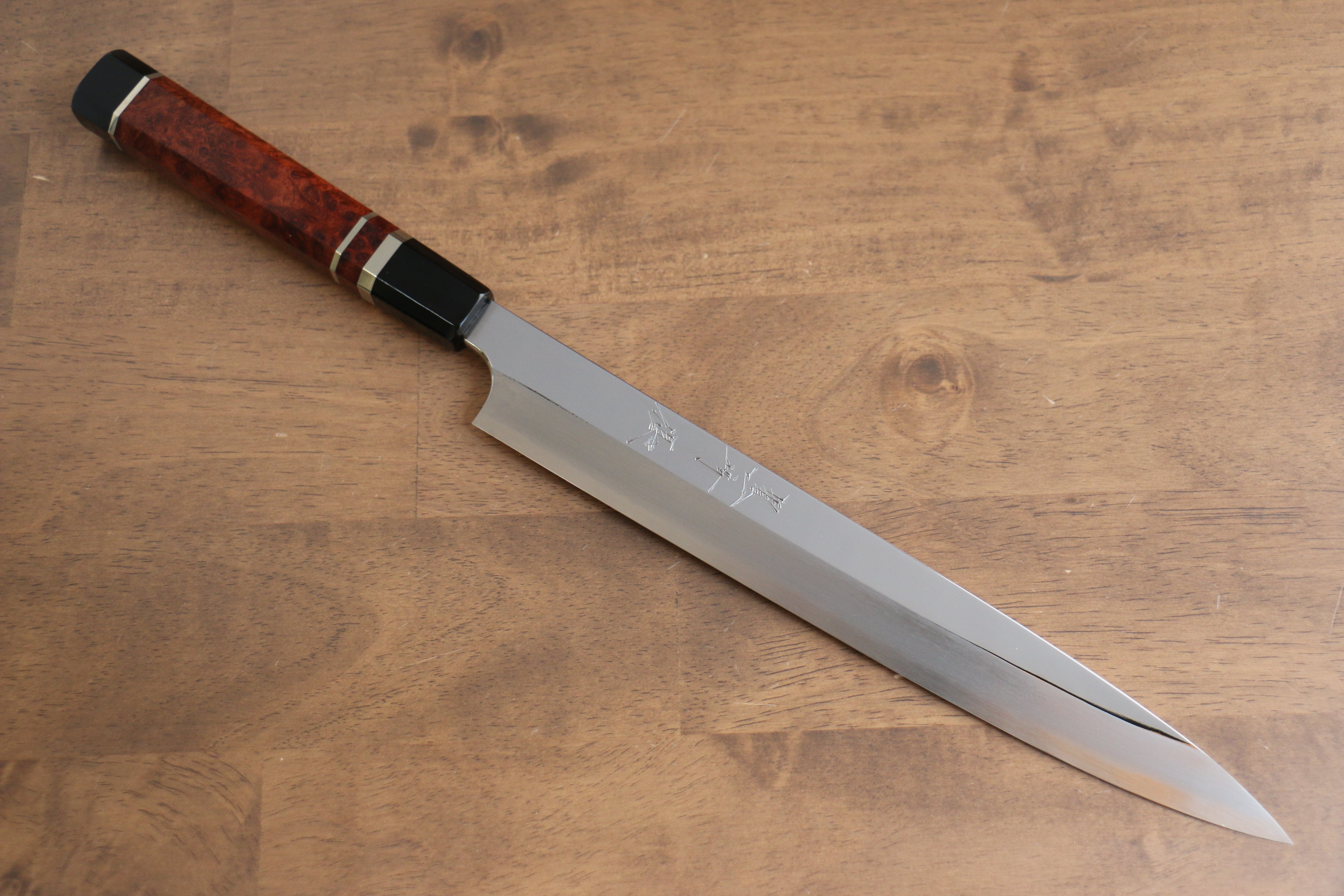 黑崎 優 青鋼二號 鏡面處理 柳刃 270mm 花梨木 握把 - 清助刃物