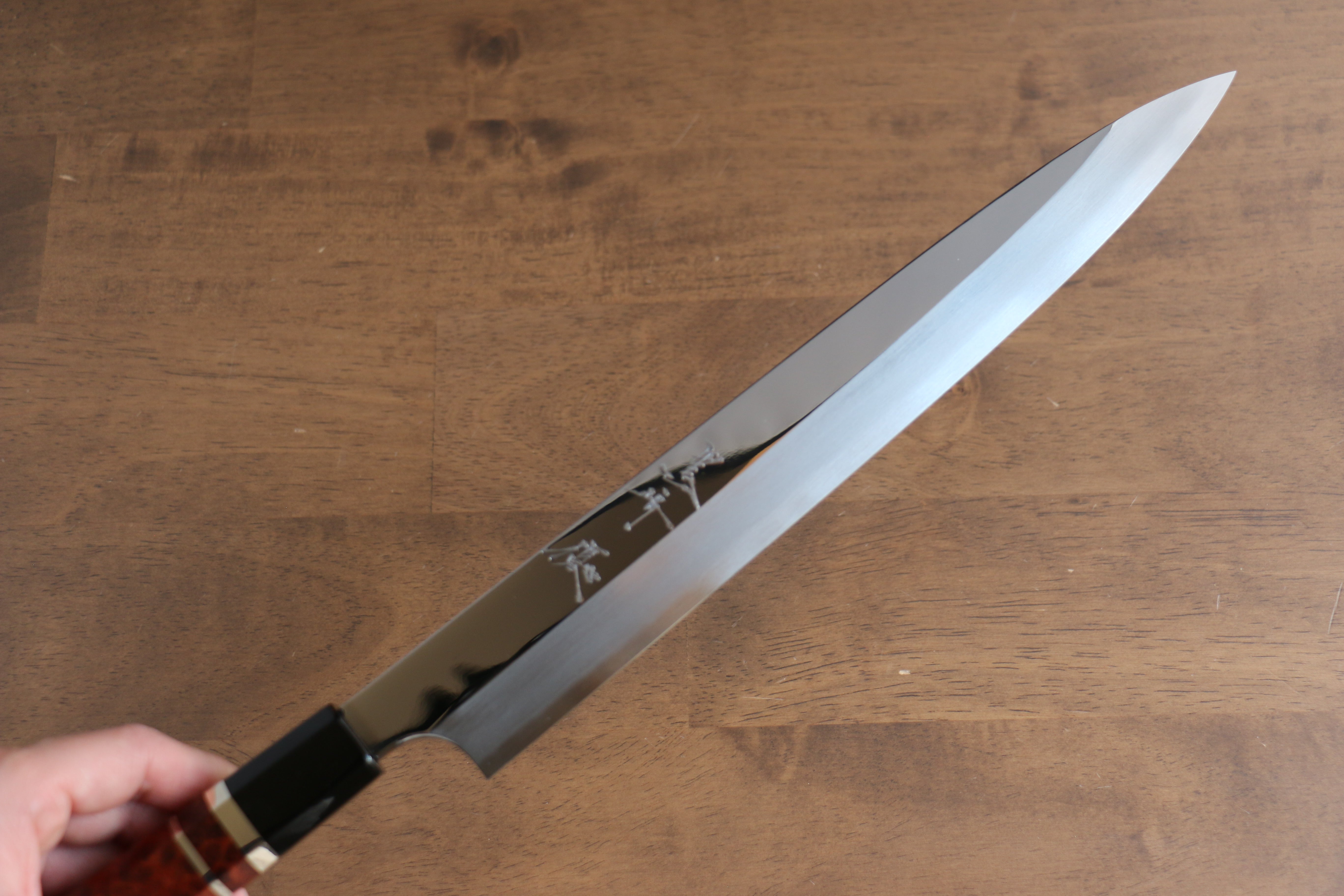 黑崎 優 青鋼二號 鏡面處理 柳刃 270mm 花梨木 握把 - 清助刃物