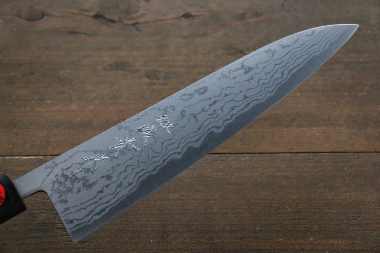 田中 誠貴 青鋼二號 大馬士革紋 牛刀 210mm 核桃木 握把 - 清助刃物