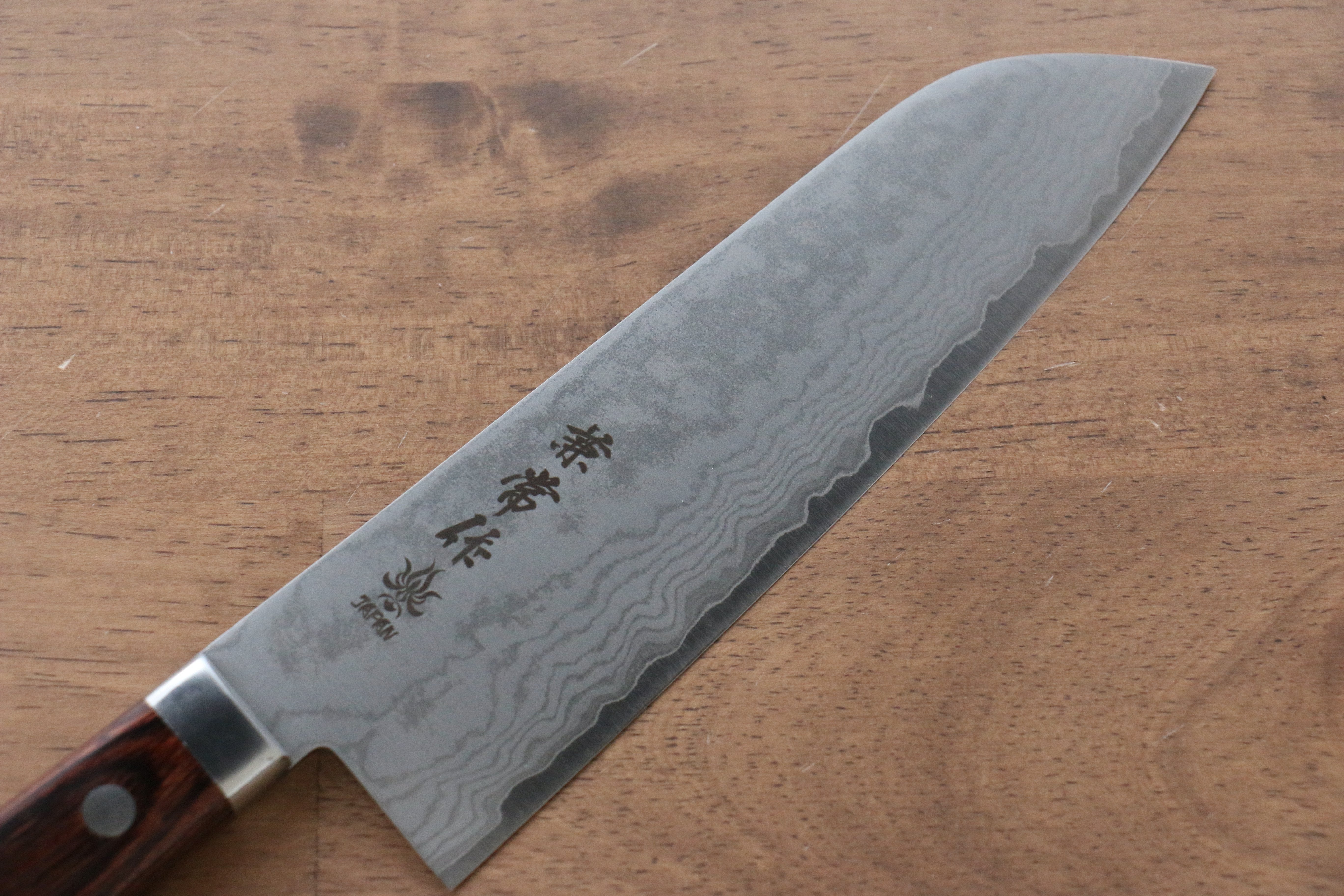 兼常 VG1 17層大馬士革紋 三德刀 165mm 桃花心木握把 - 清助刃物