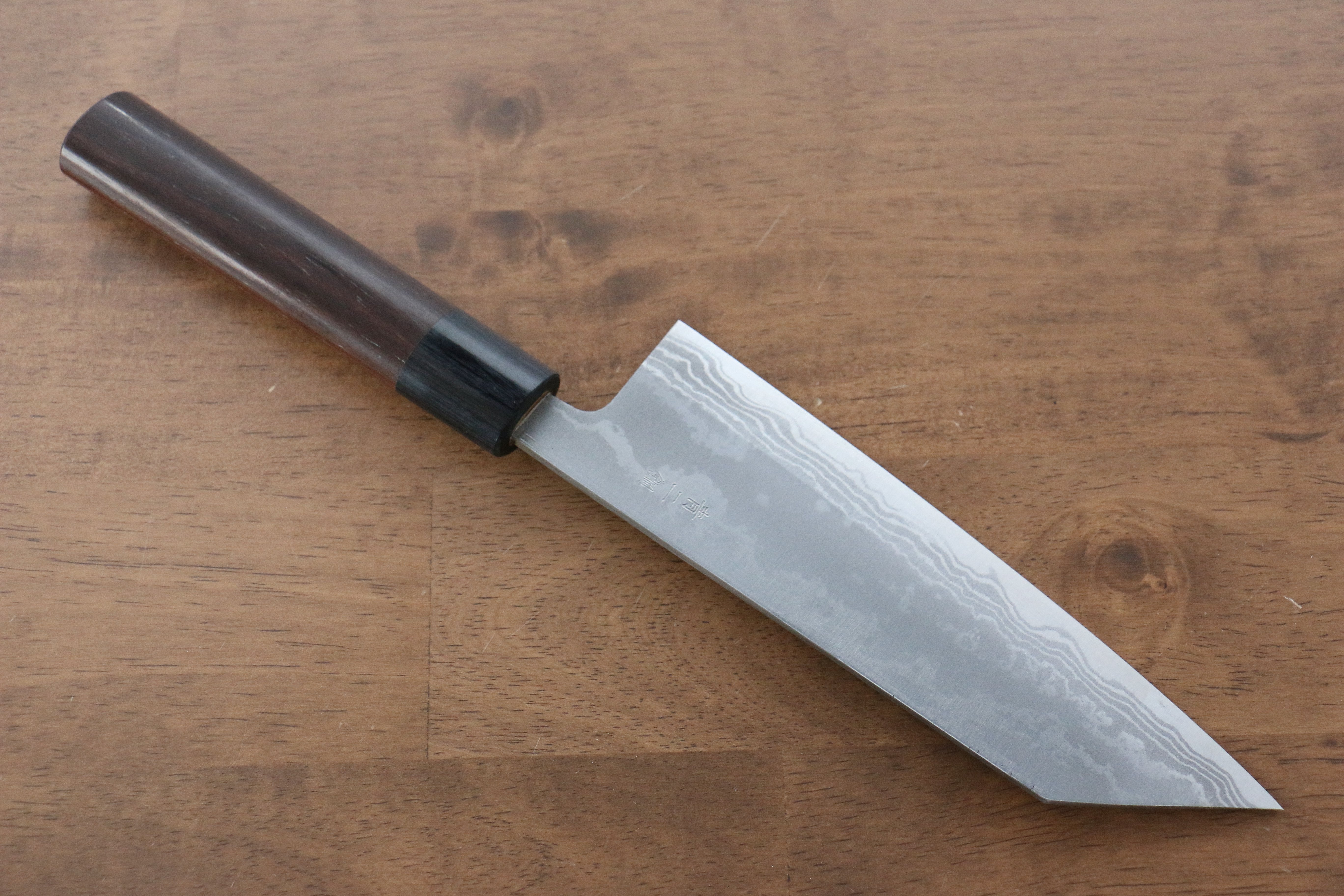 兼常 青鋼二號 大馬士革紋 切付 170mm 紫檀木 握把 - 清助刃物